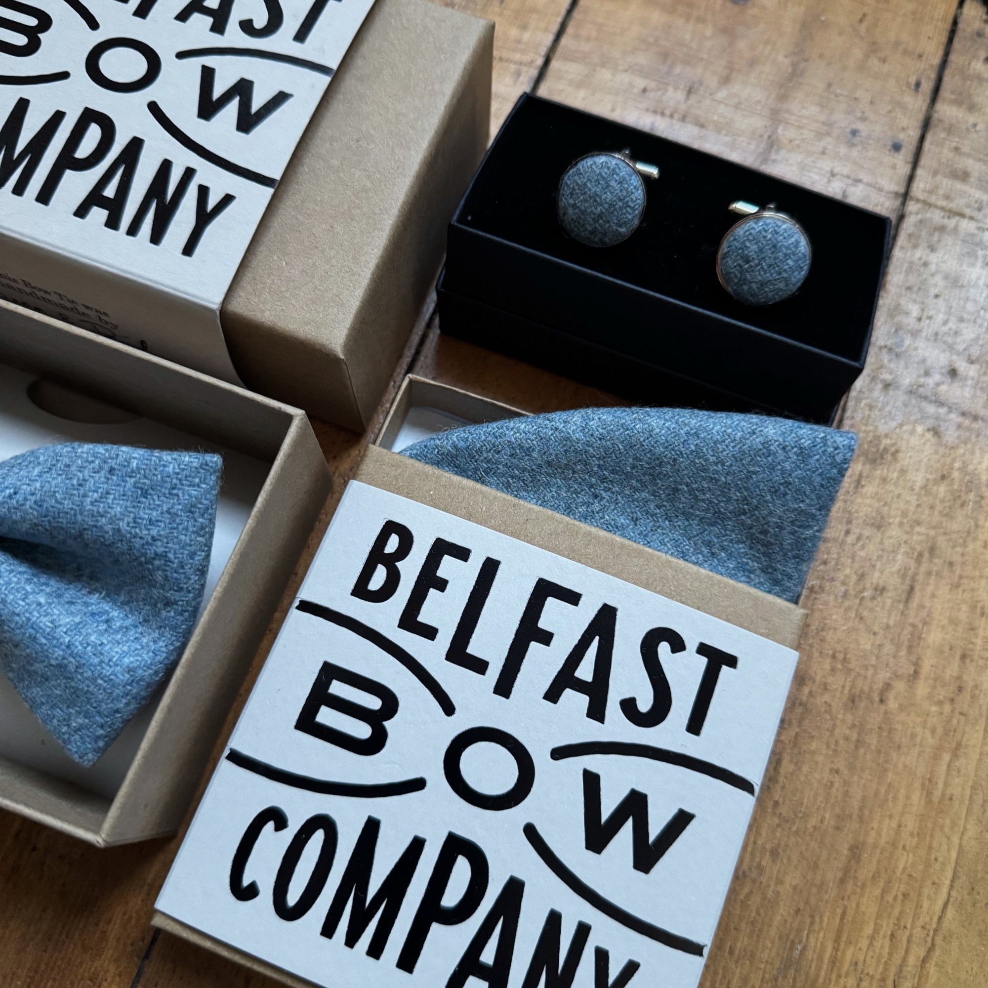 Tweed Pocket Square in Blue