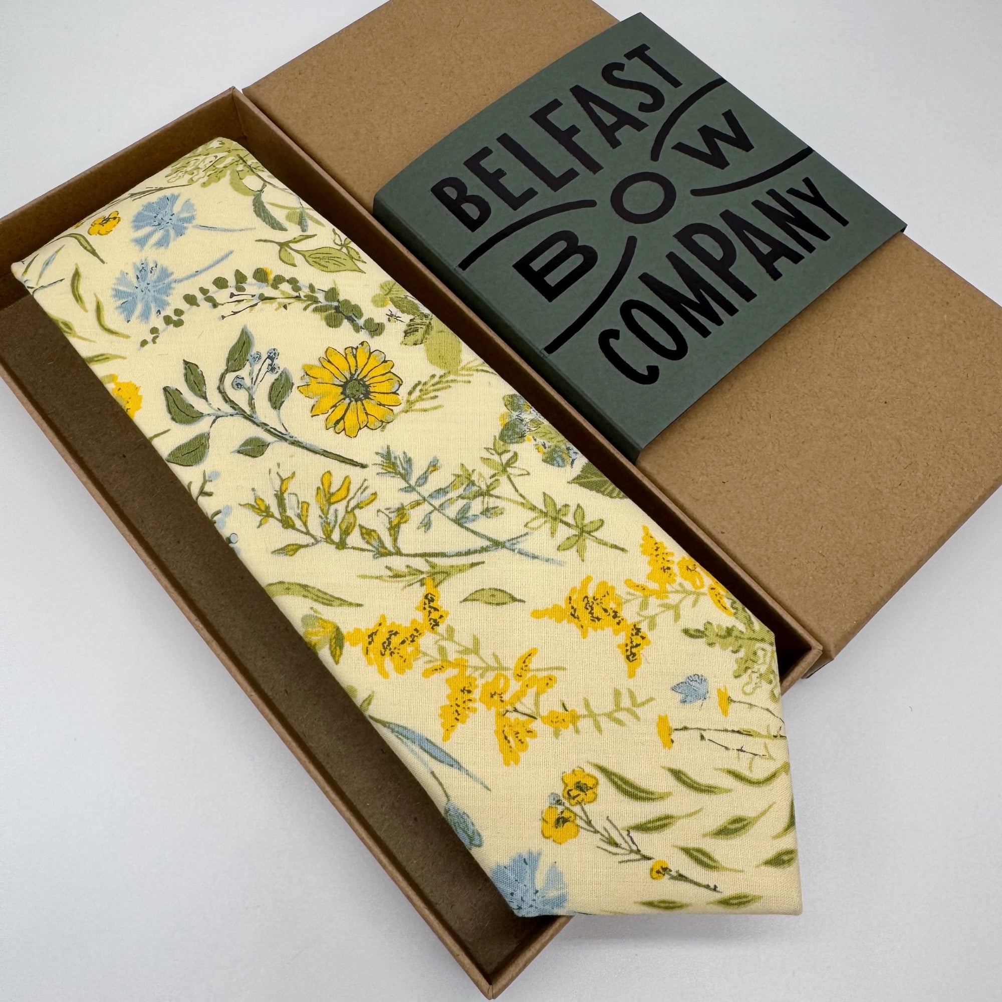 Boho Blooms Tie in Yellow Wildflowers