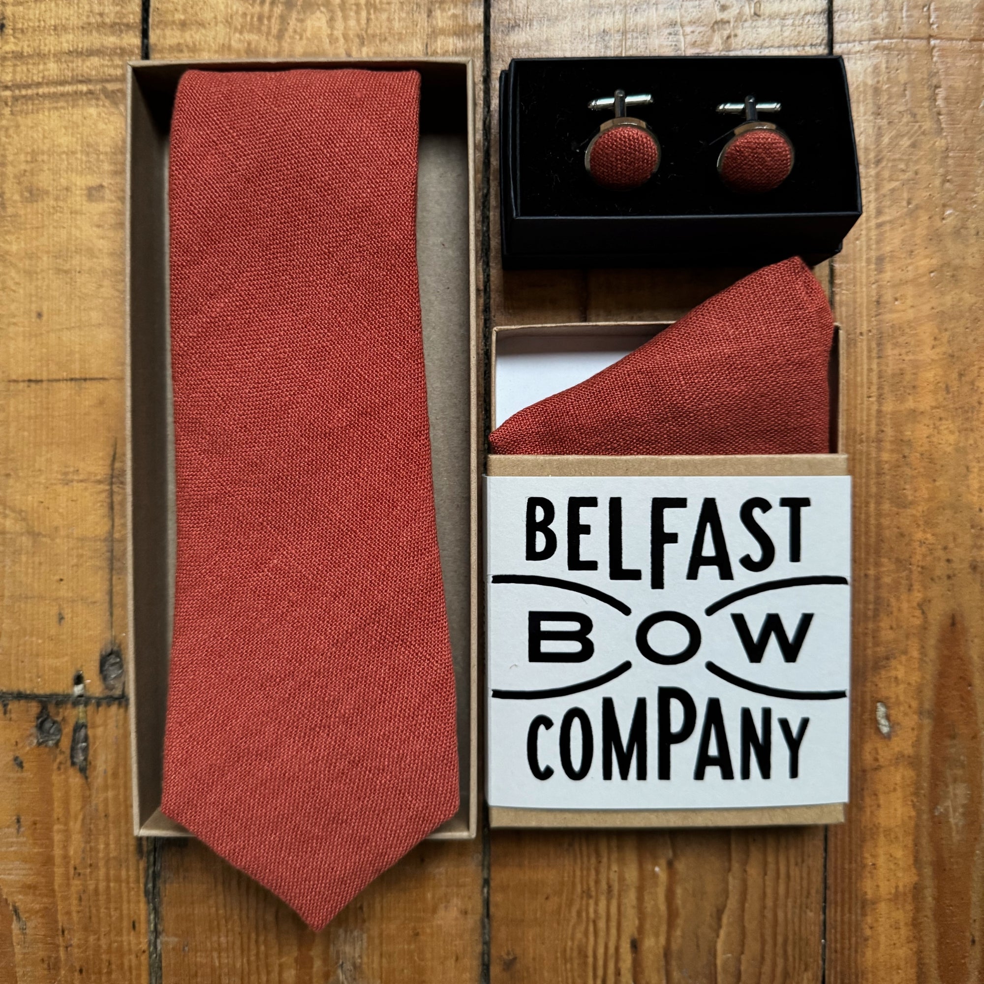 Rust Pocket Square in Irish Linen