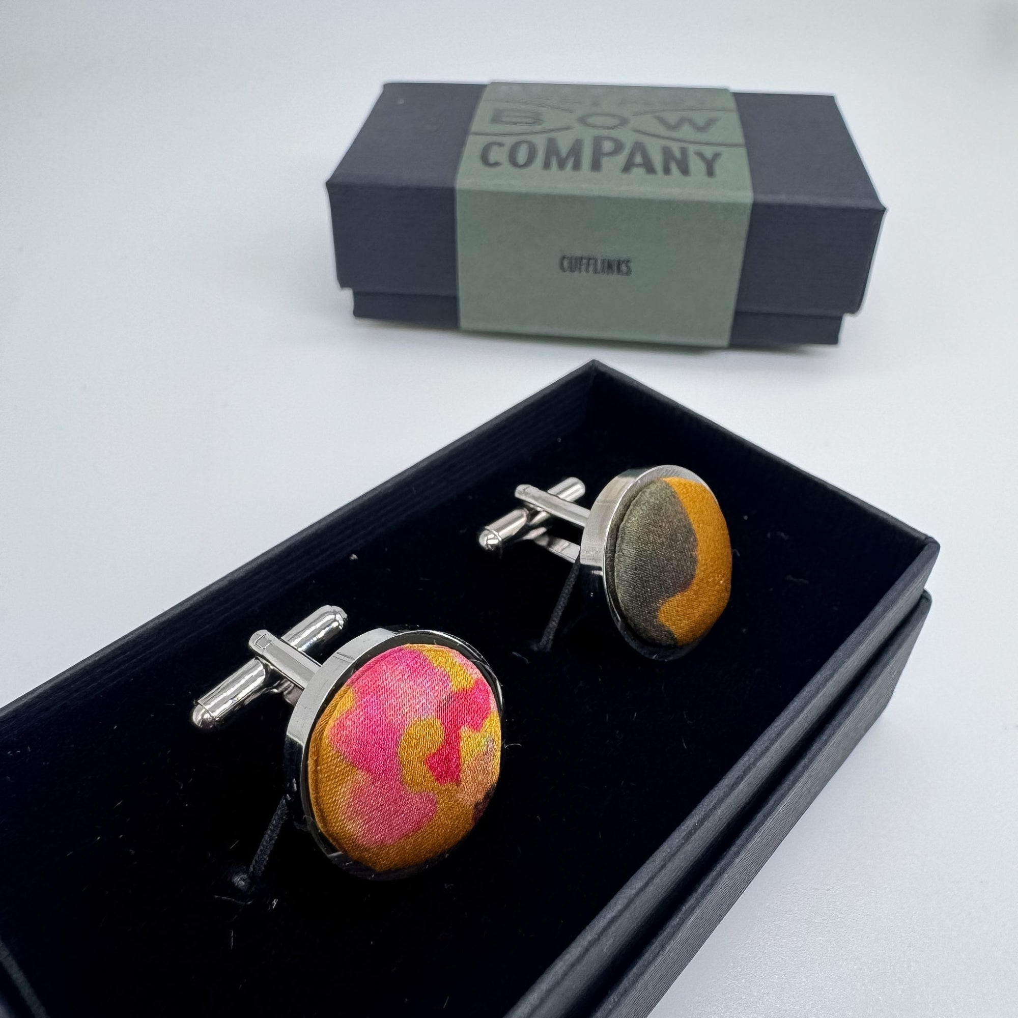 Liberty of London Silk Cufflinks in Indian Yellow Rose Blossom