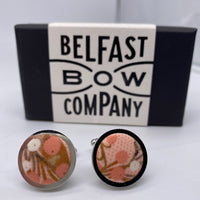 Peach Floral Cufflinks by the Belfast Bow Company