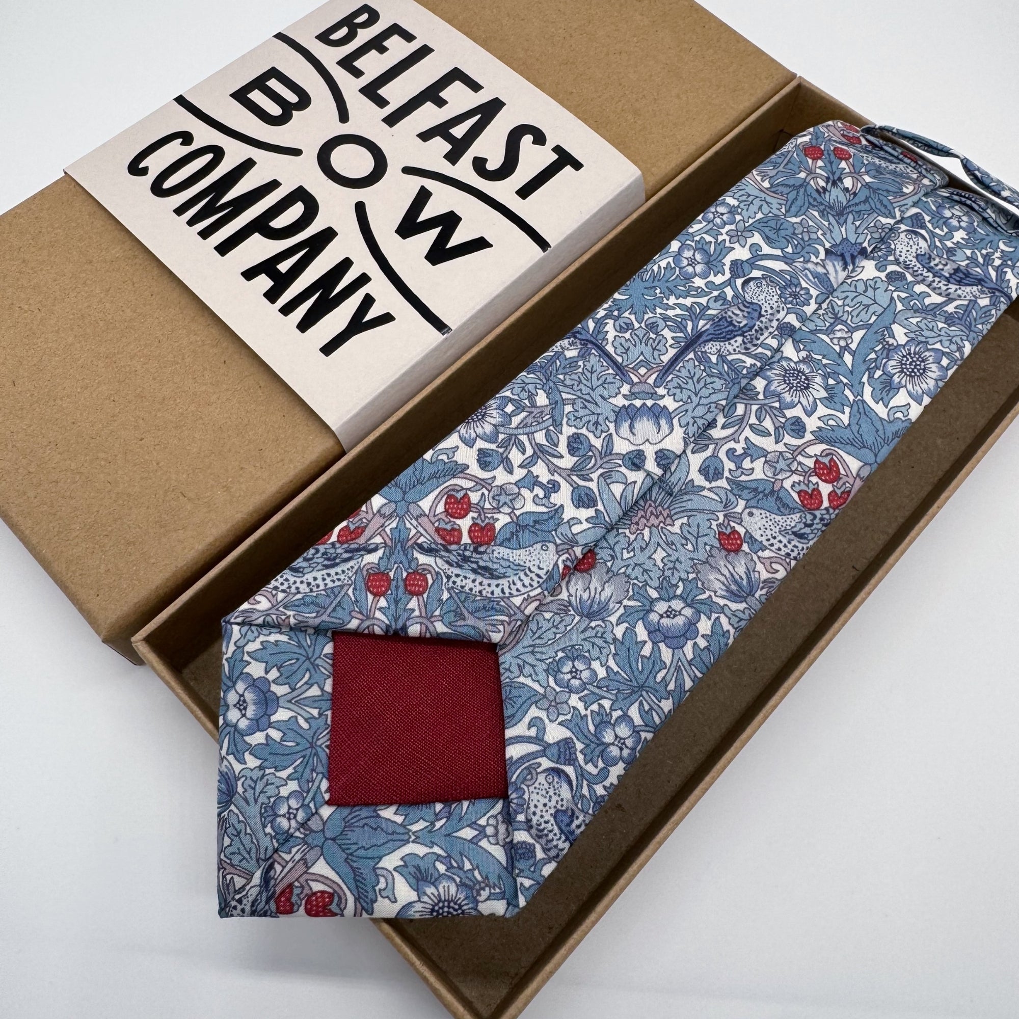 Liberty of London Tie in Slate Blue Bird Motif