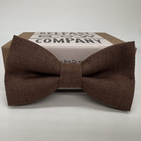 Chocolate Brown Bow Tie in irish linen by the belfast bow company