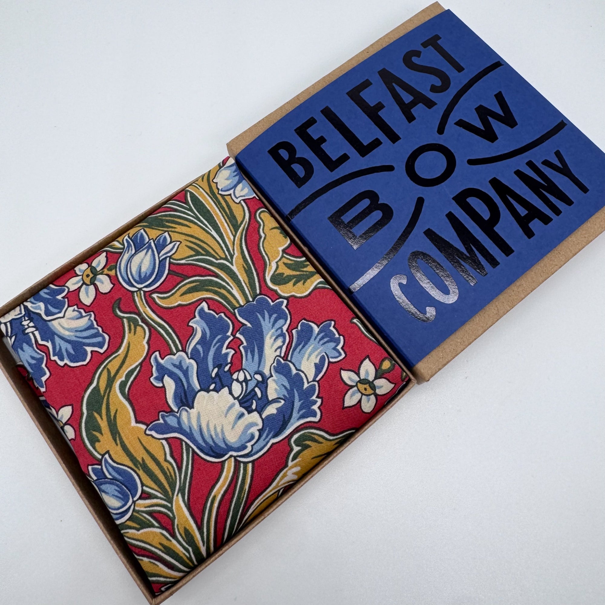 Liberty of London Pocket Square in Red & Blue Floral Motif