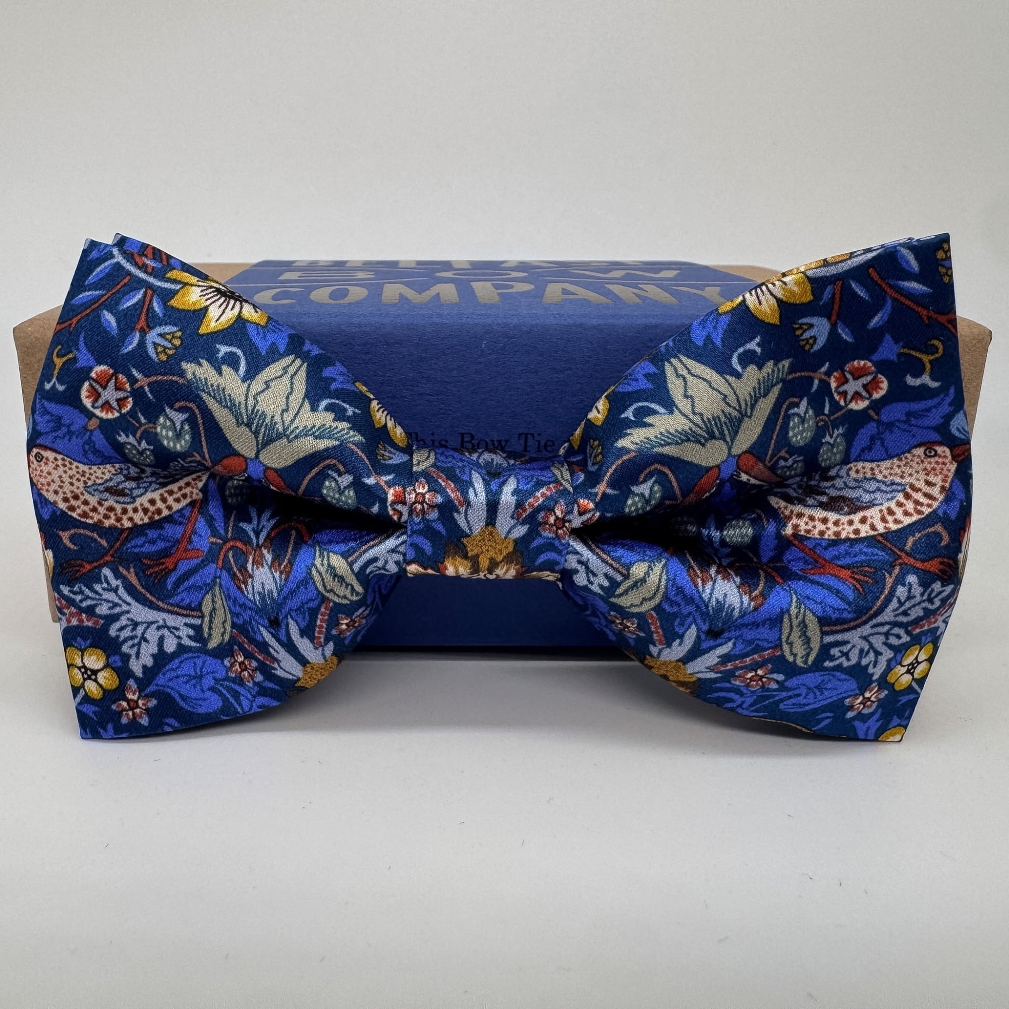 Liberty of London Silk Bow Tie in Blue Strawberry Thief