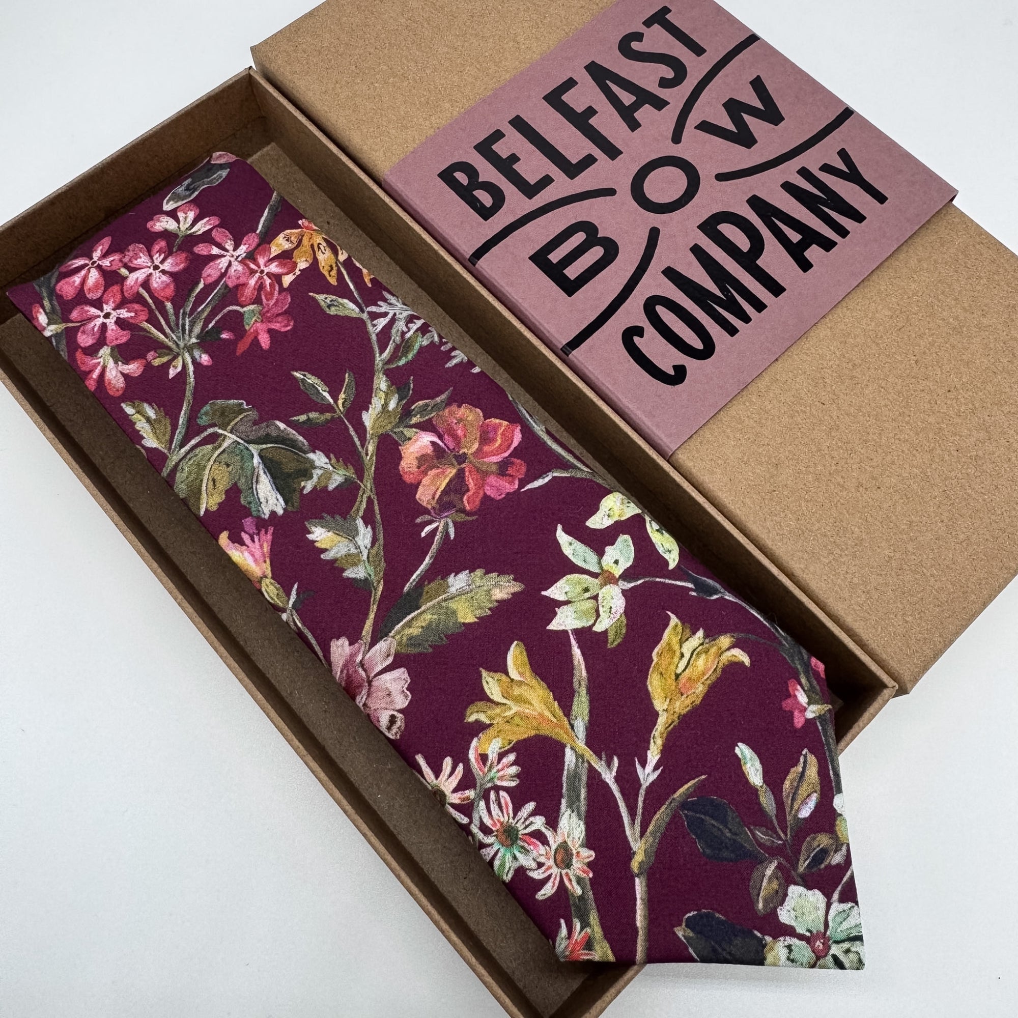 Liberty of London Tie in Burgundy Autumn Floral