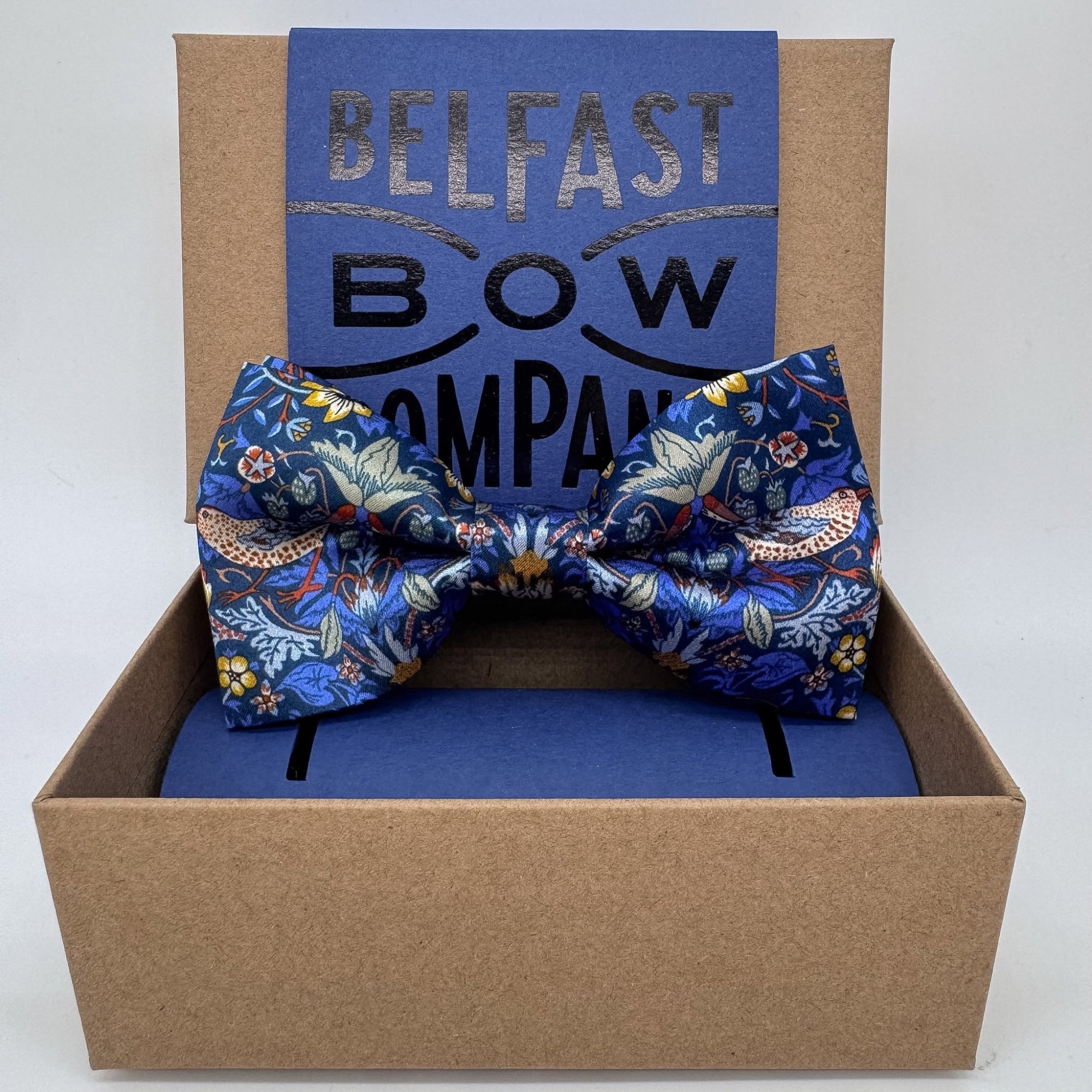 Liberty of London Silk Bow Tie in Blue Strawberry Thief