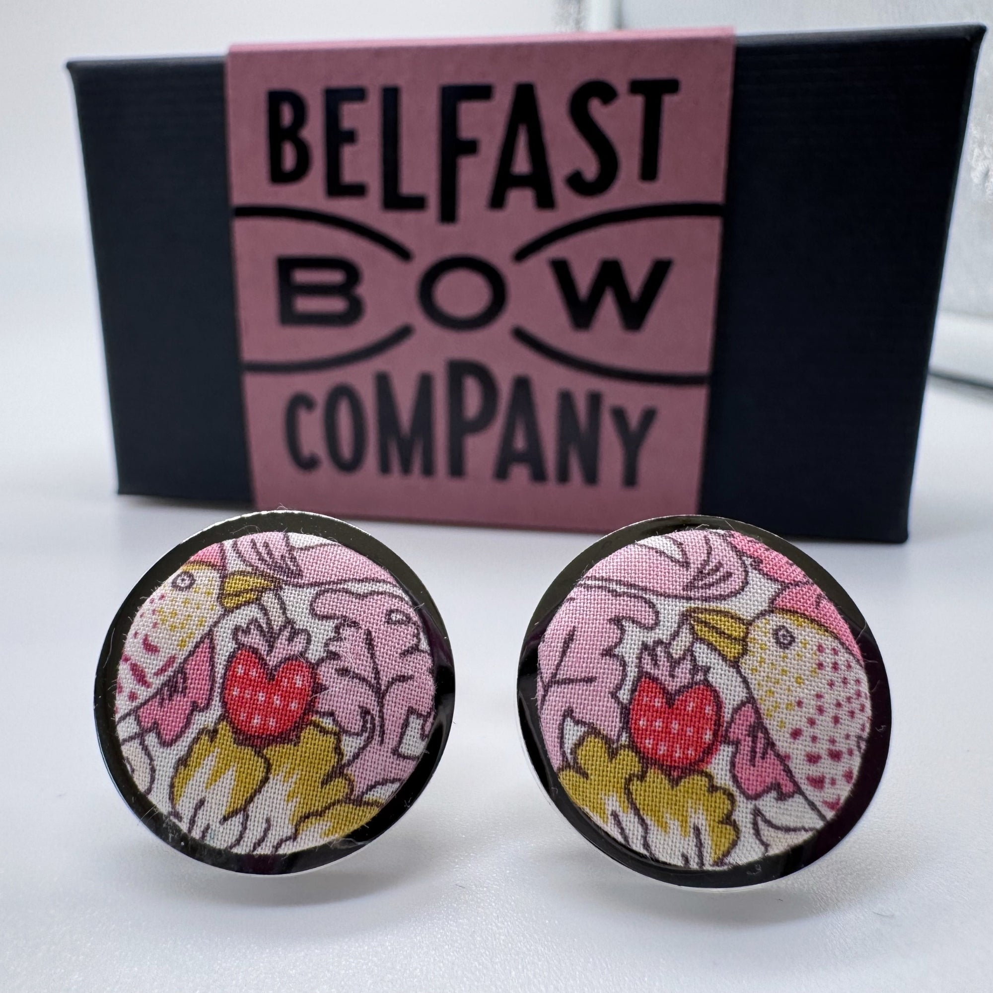 Liberty of London Cufflinks in Pink Bird Motif