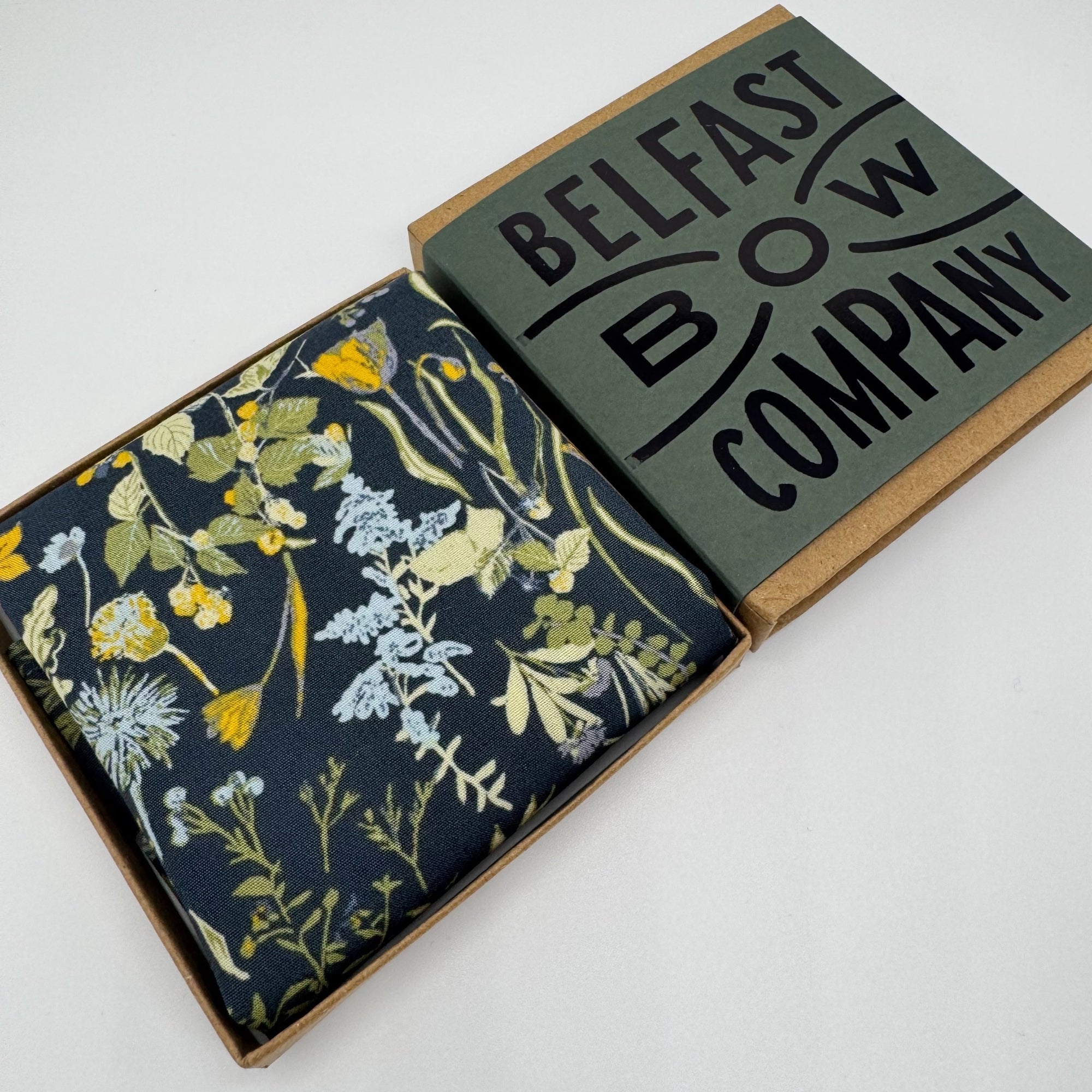 Boho Blooms Pocket Square in Navy Wildflowers