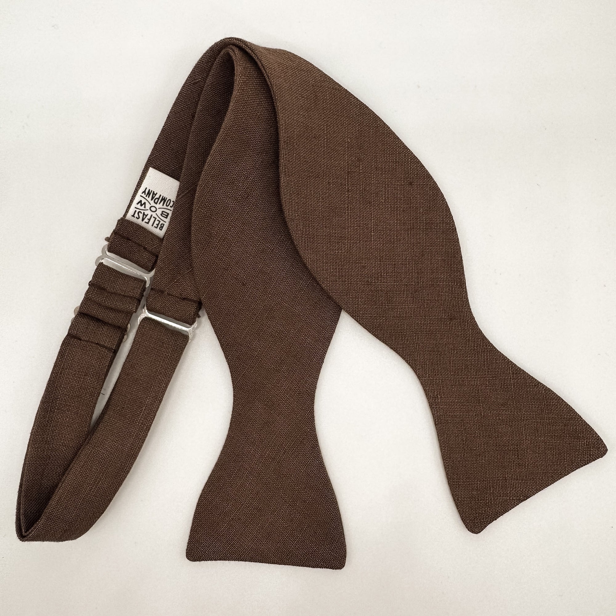 Chocolate Brown Bow Tie in Irish Linen