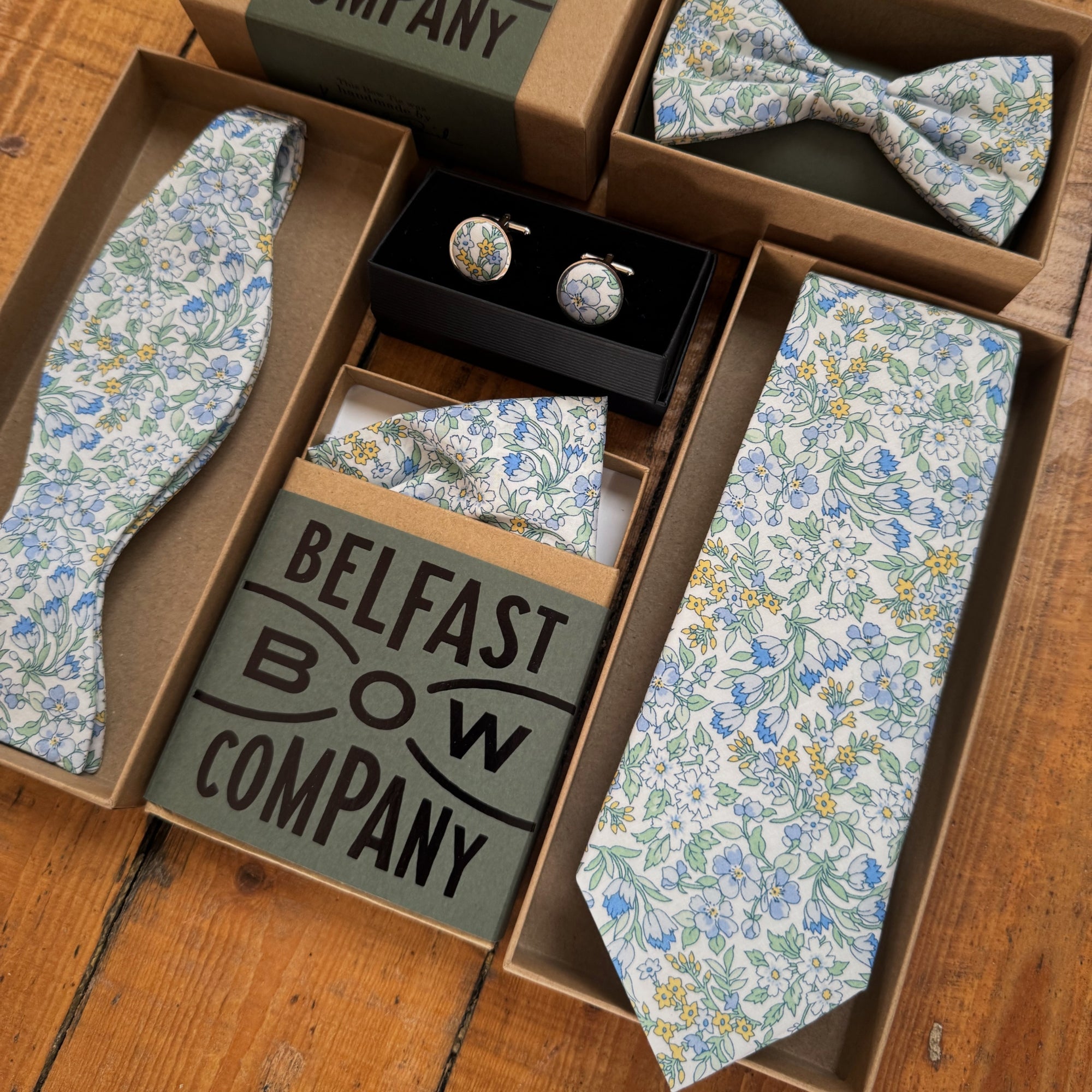 Liberty of London Tie in Pale Blue & Sage Floral