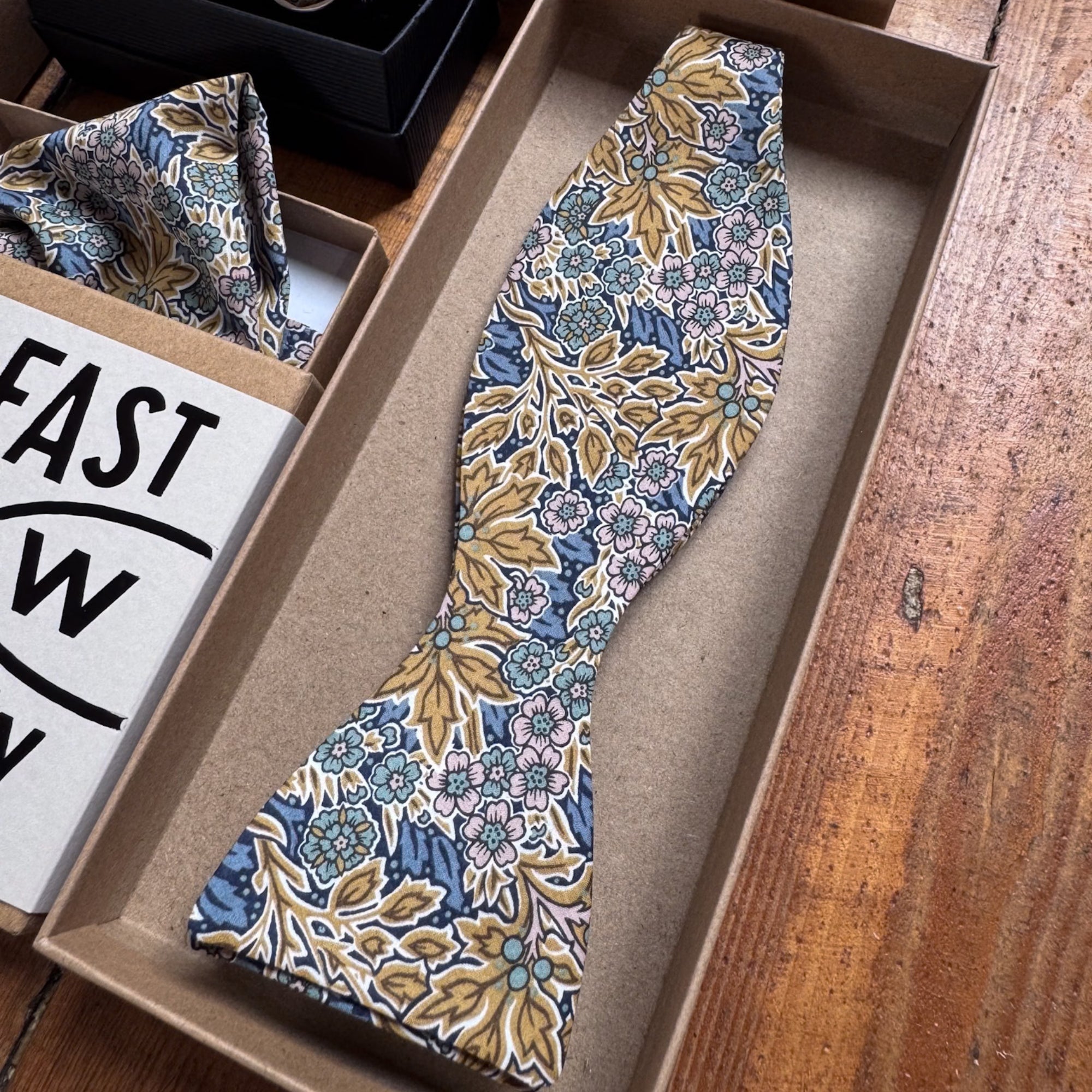 Liberty of London Bow Tie in Yellow & Blue Floral Motif