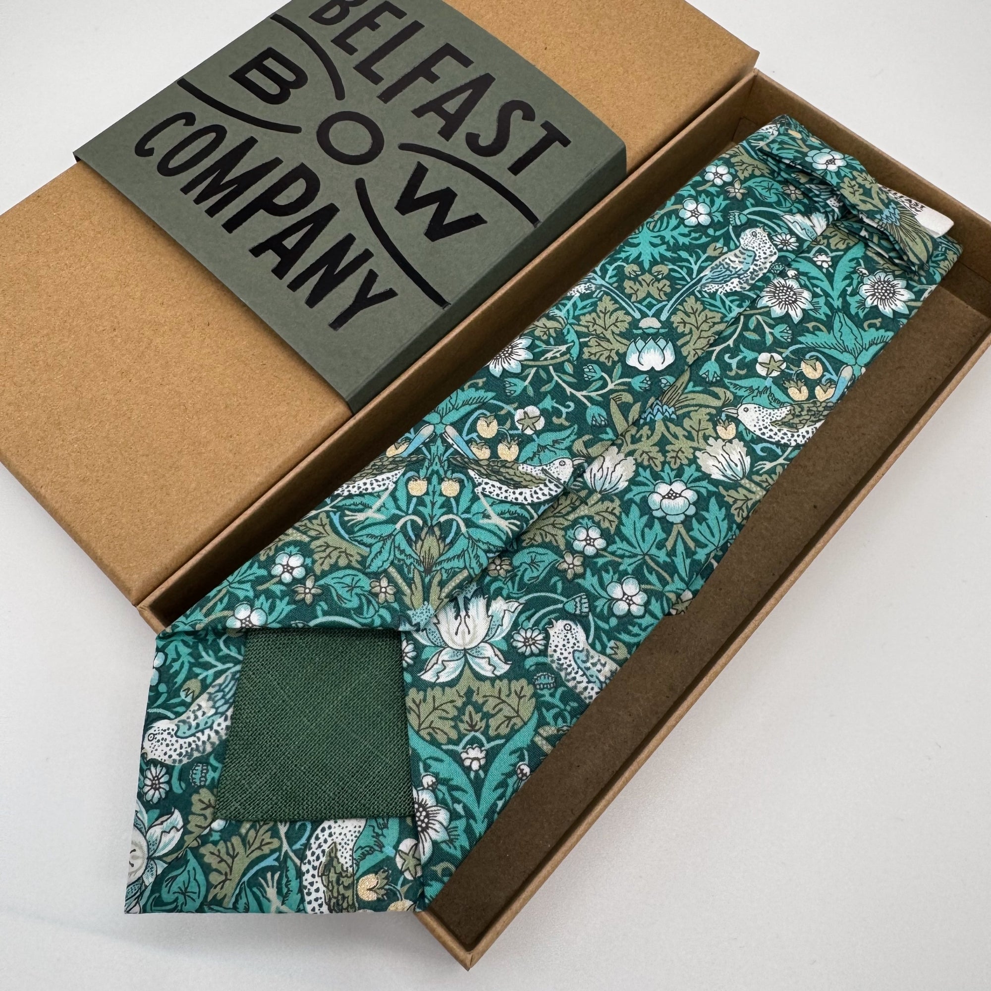 Liberty of London Tie in Teal Green Bird Motif