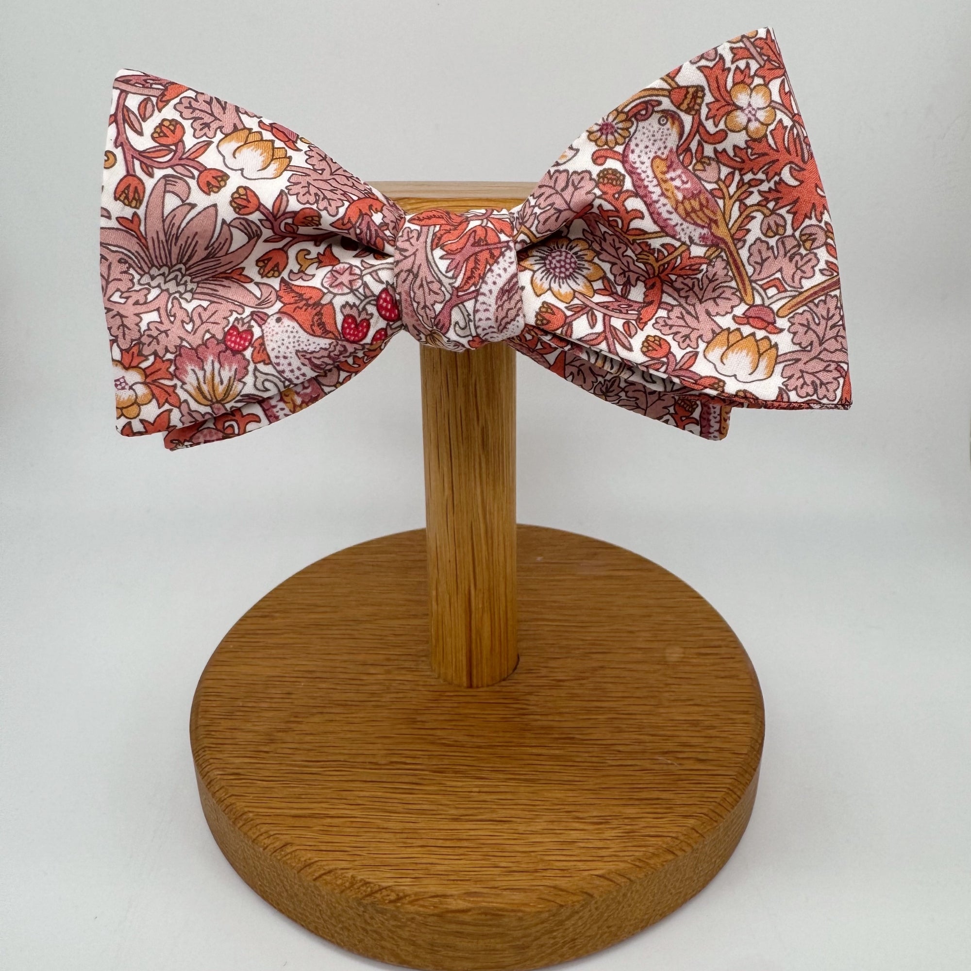 Liberty of London Bow Tie in Sienna Red Bird Motif