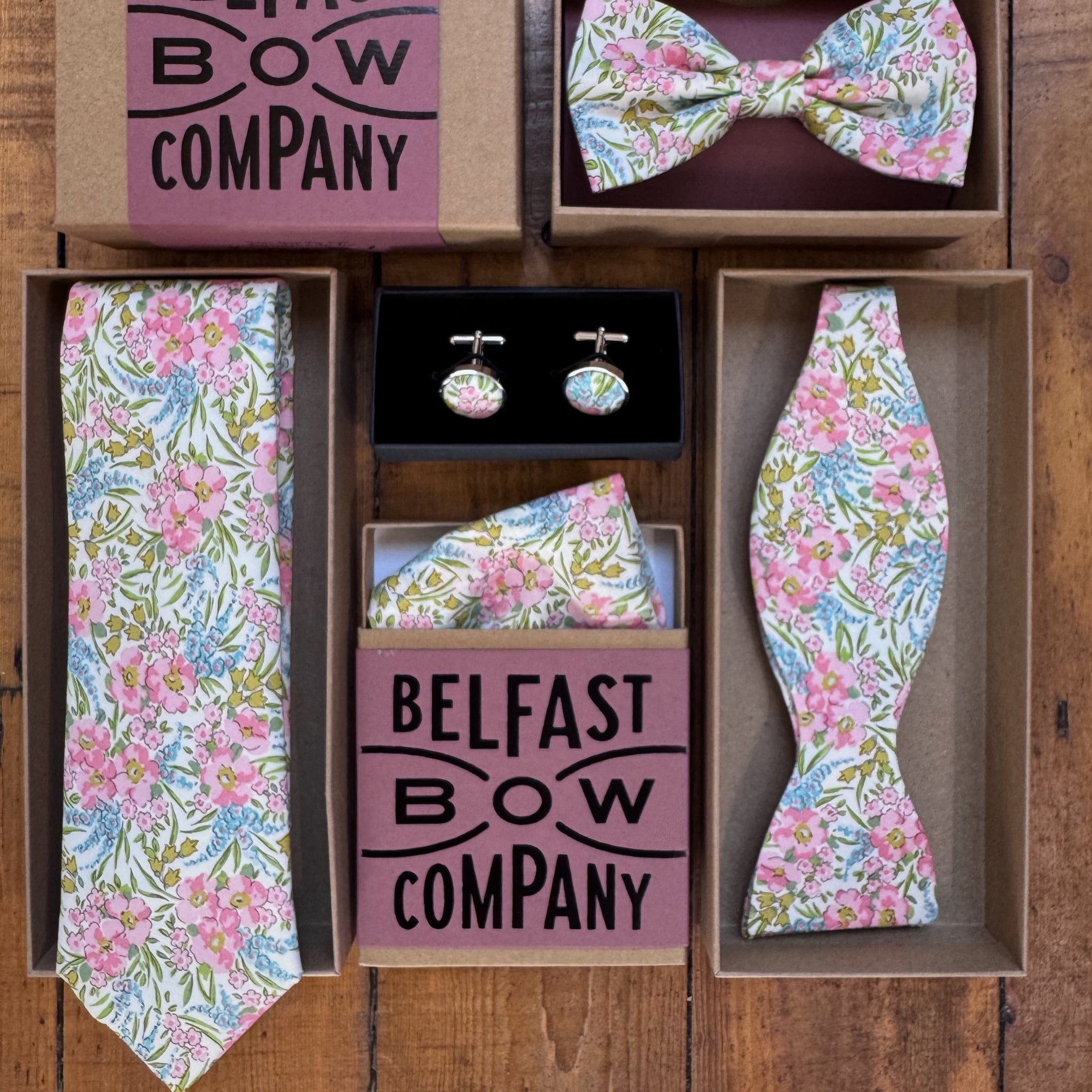 Liberty of London Bow Tie in Pink & Blue Floral Blossom