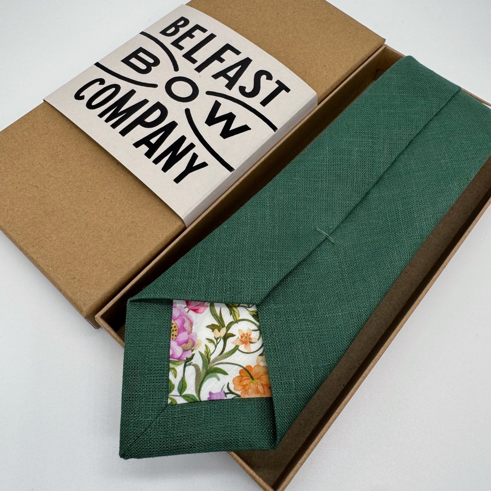 Forest Green Tie in Irish Linen