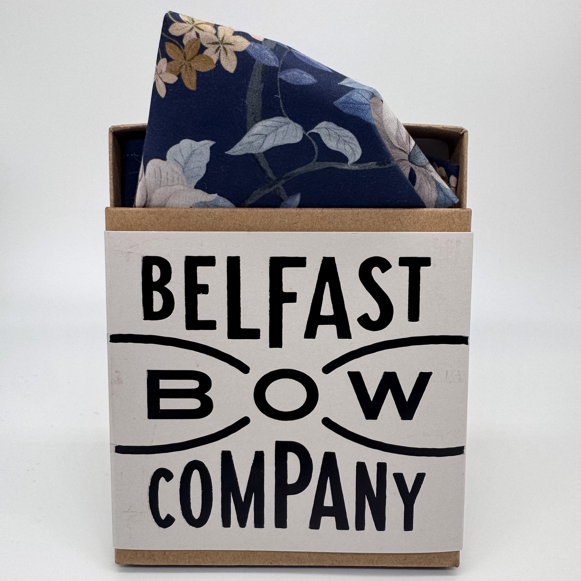 Liberty of London Pocket Square in Navy Trailing Flowers