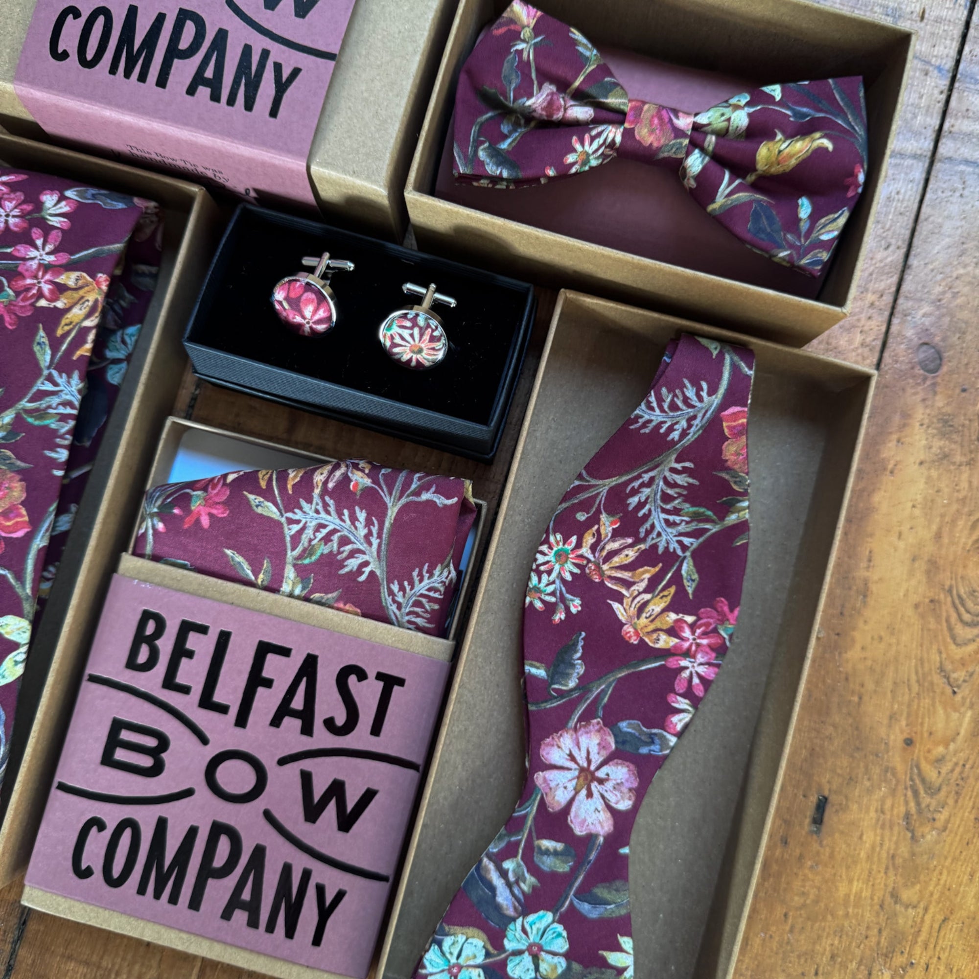 Liberty of London Bow Tie in Burgundy Autumn Floral