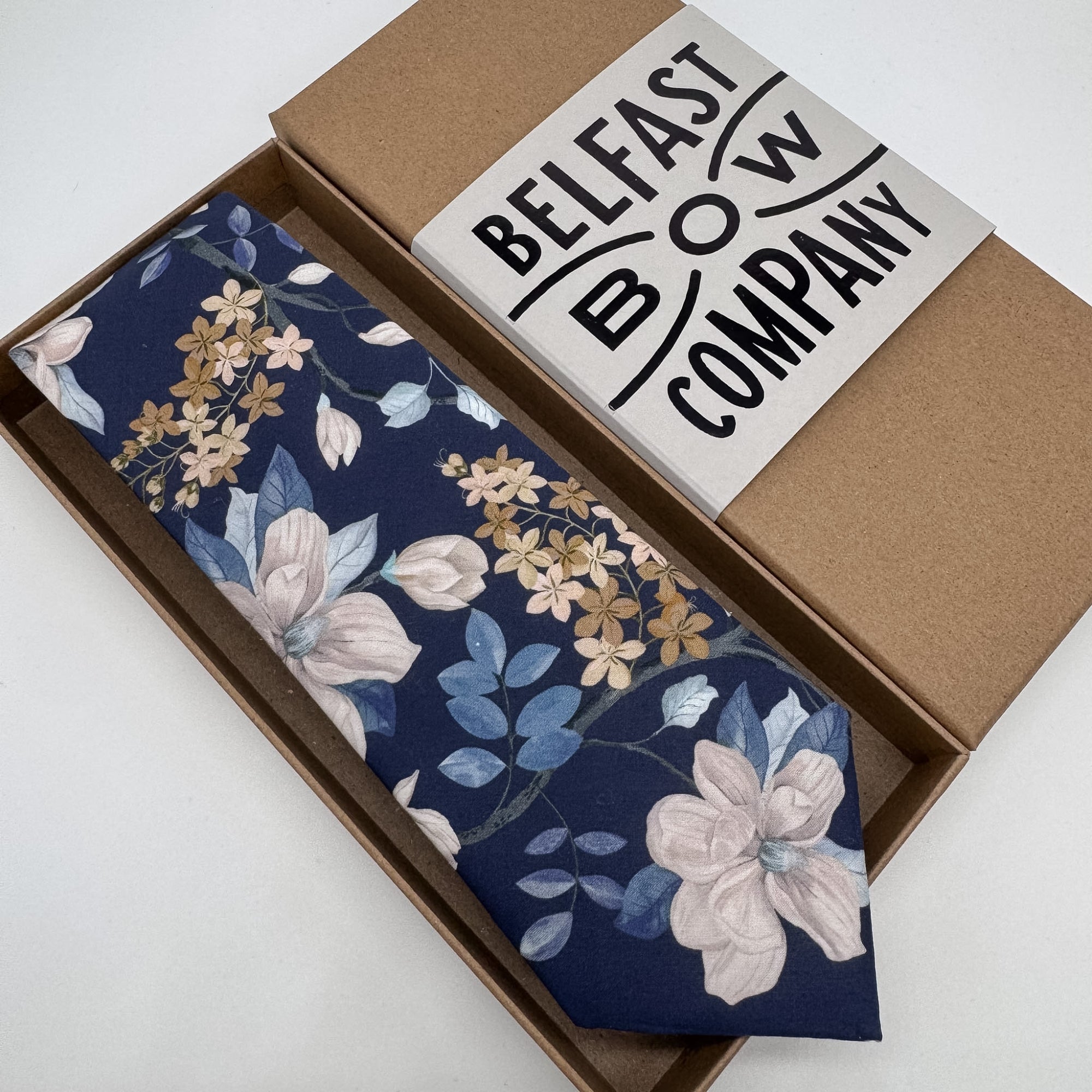 Liberty of London Tie in Navy Trailing Flowers