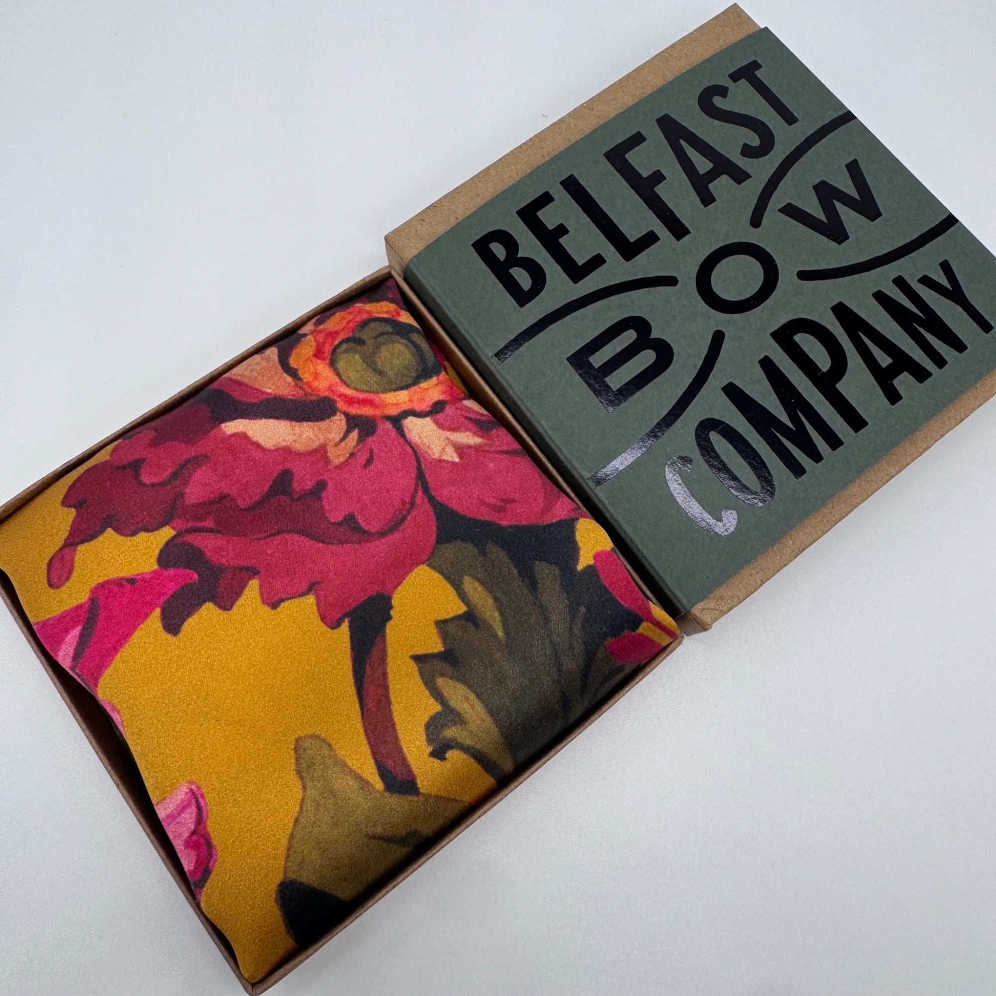 Liberty of London Silk Pocket Square in Indian Yellow Rose Blossom
