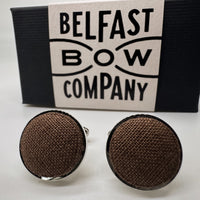 Chocolate Brown cufflinks by the belfast bow company
