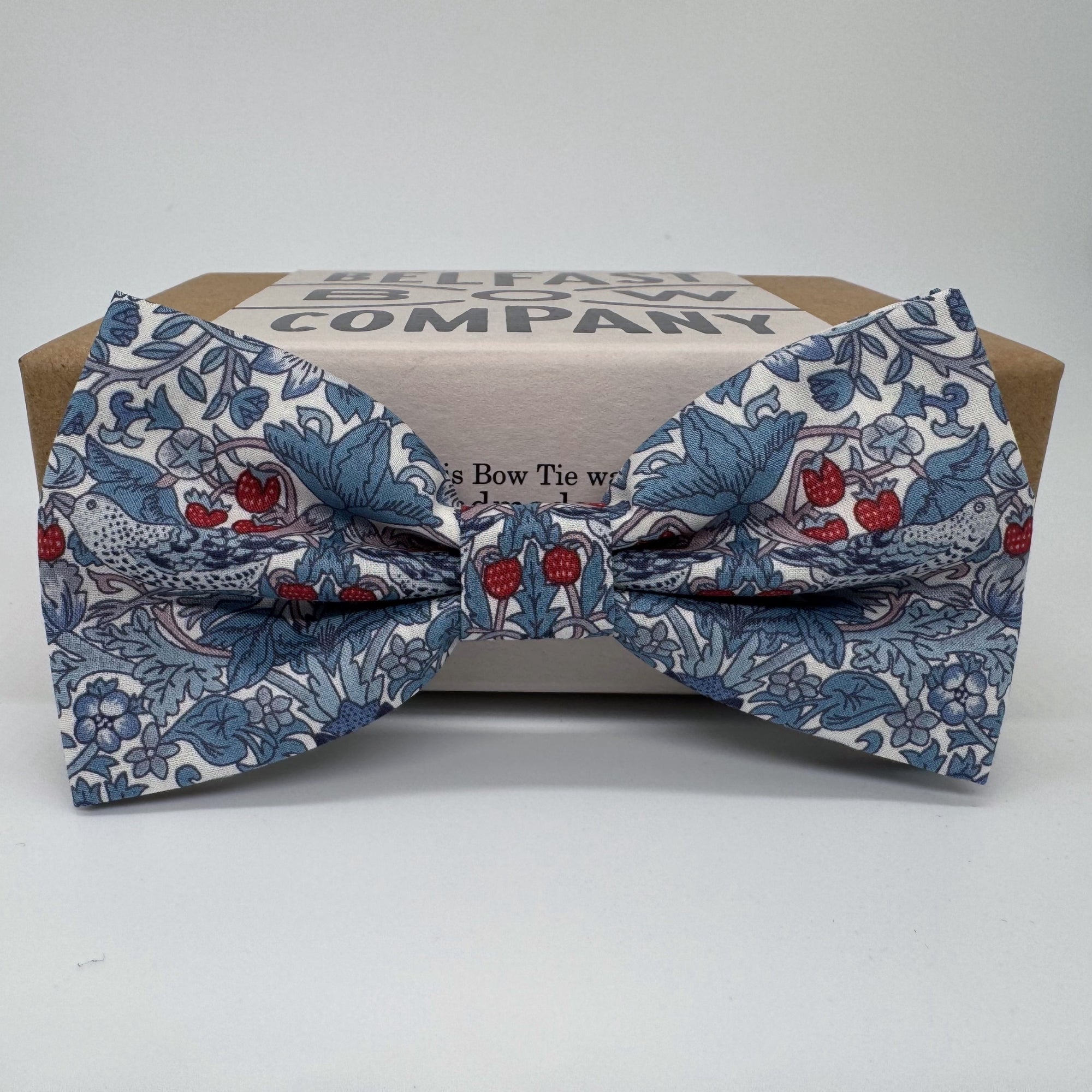 Liberty of London Bow Tie in Slate Blue Bird Motif