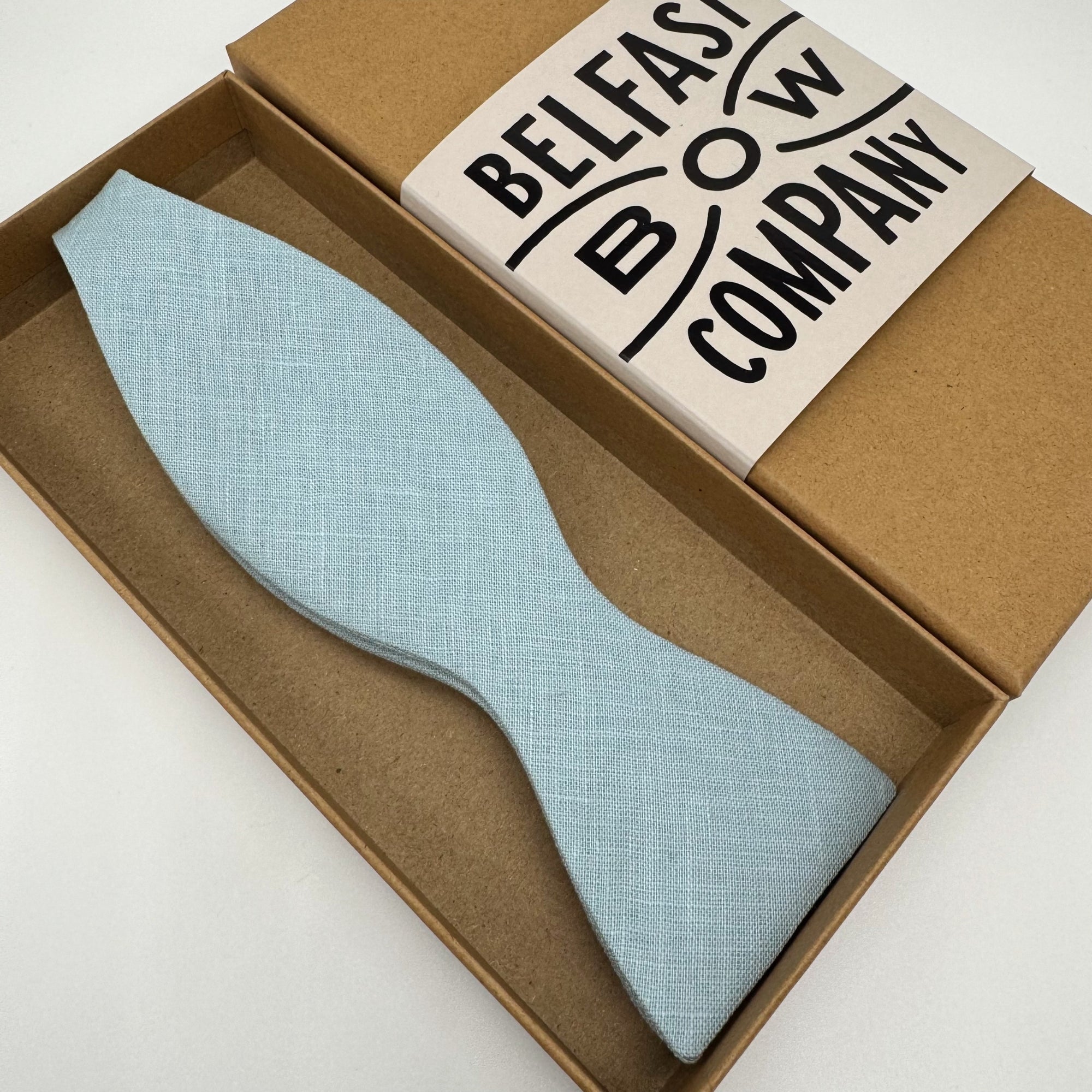 Duck Egg Blue Bow Tie in Irish Linen