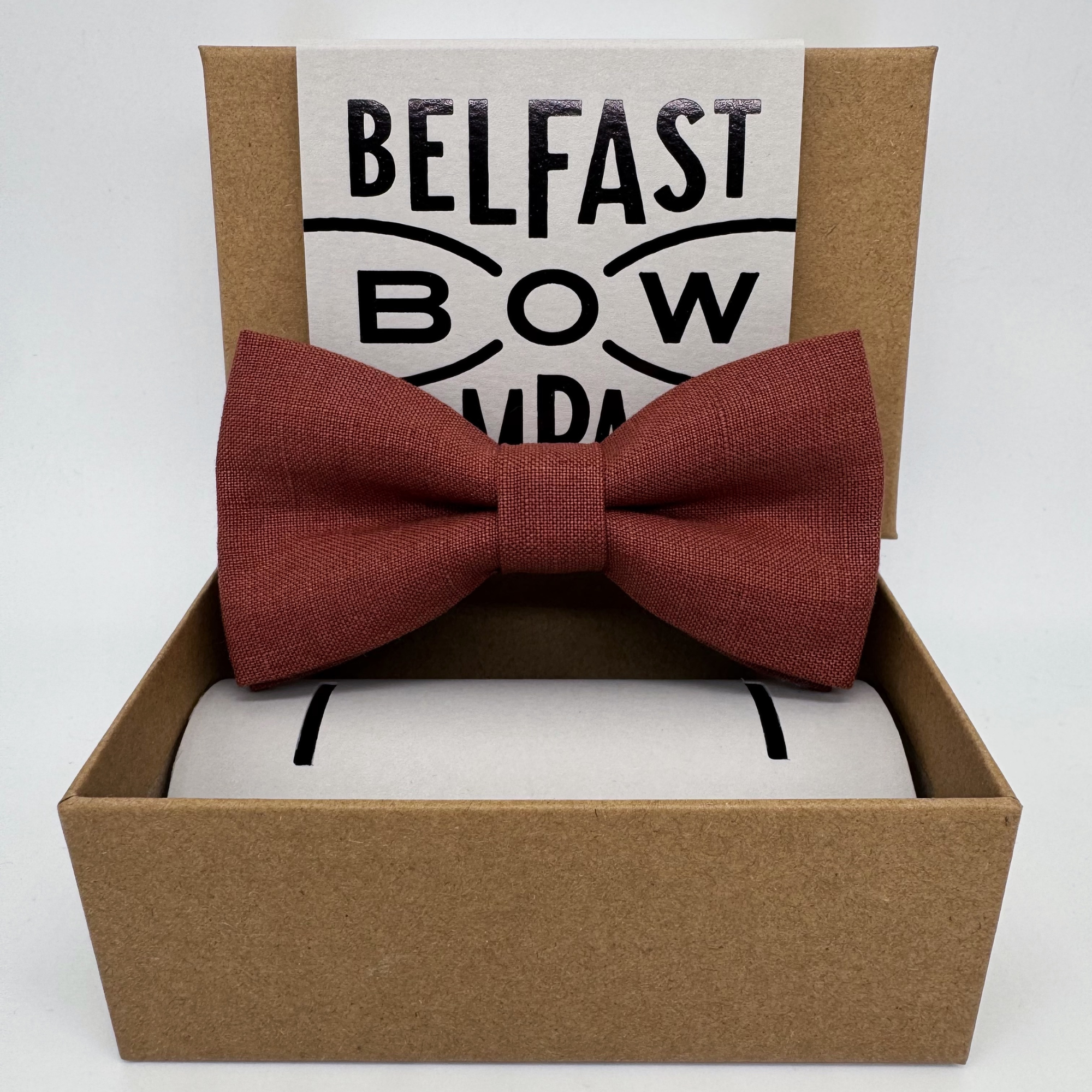 Terracotta Bow Tie in Irish Linen