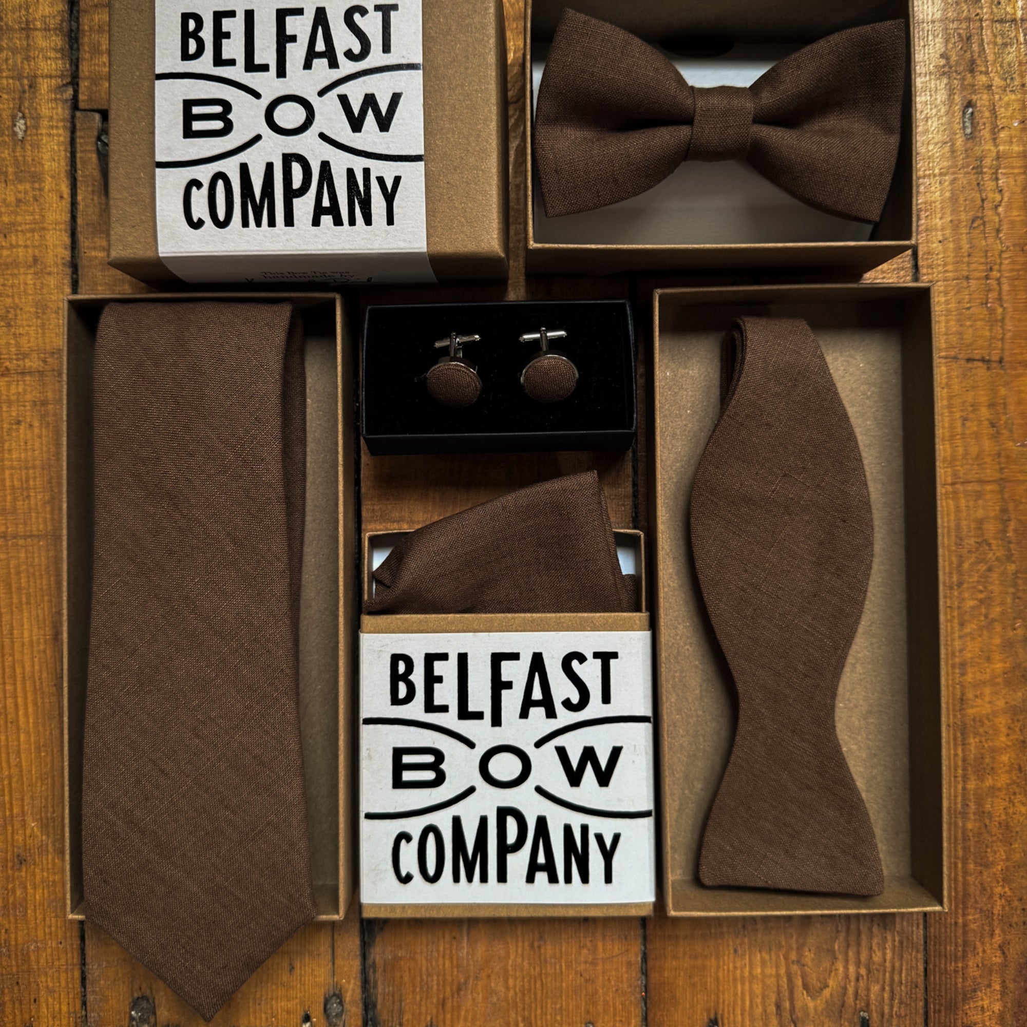 Chocolate Brown Pocket Square in Irish Linen