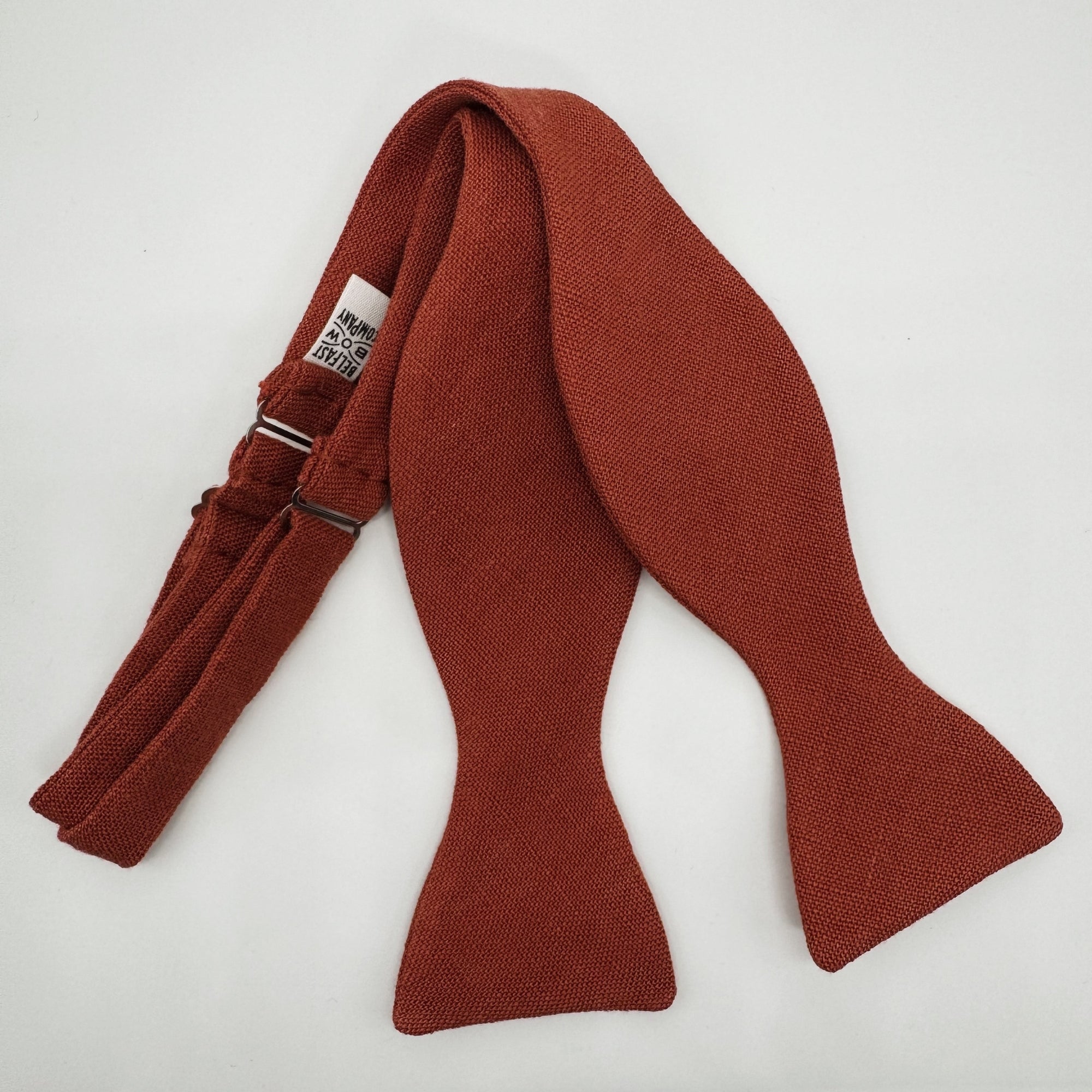 Self-Tie Bow Tie in Rust Irish Linen