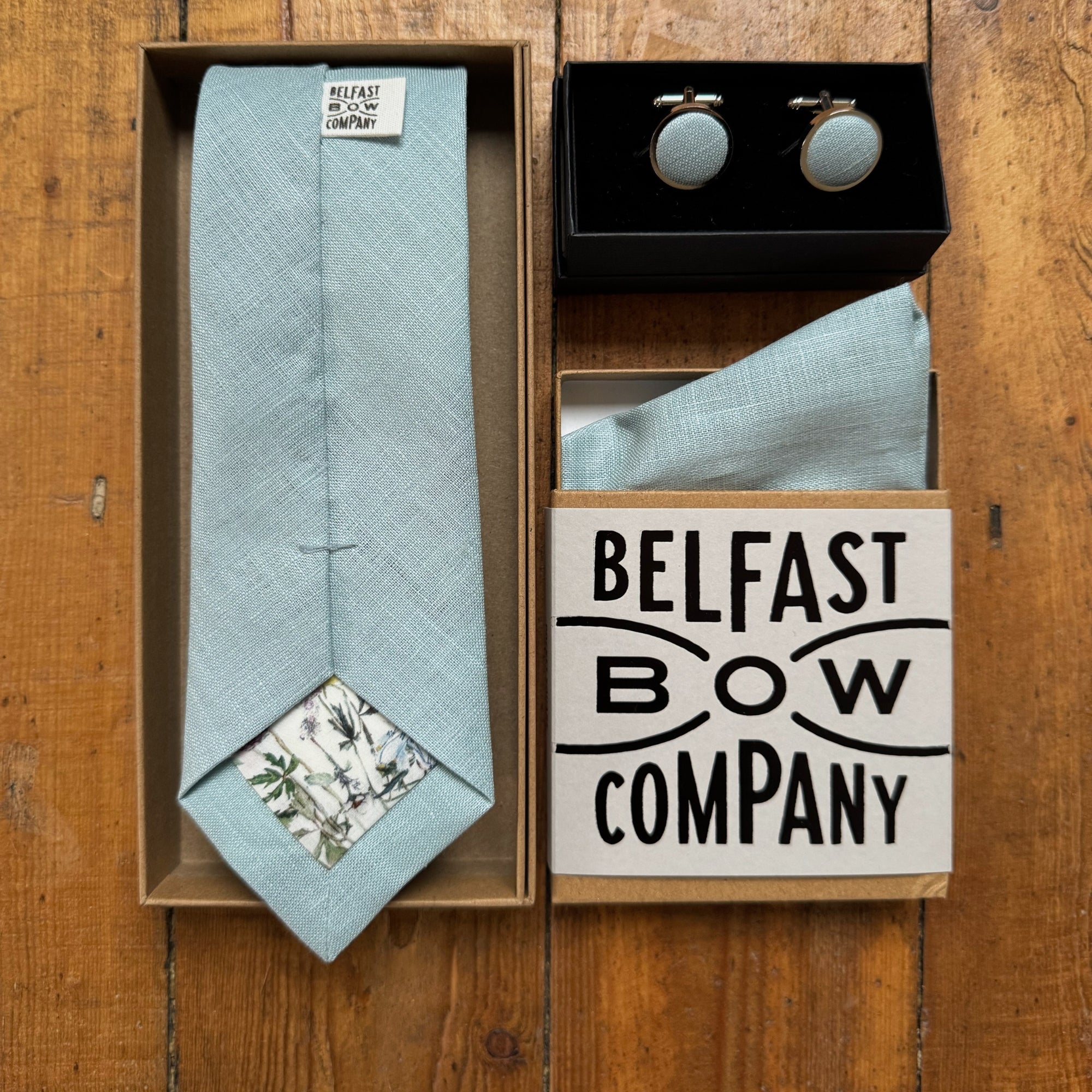 Duck Egg Blue Pocket Square in Irish Linen
