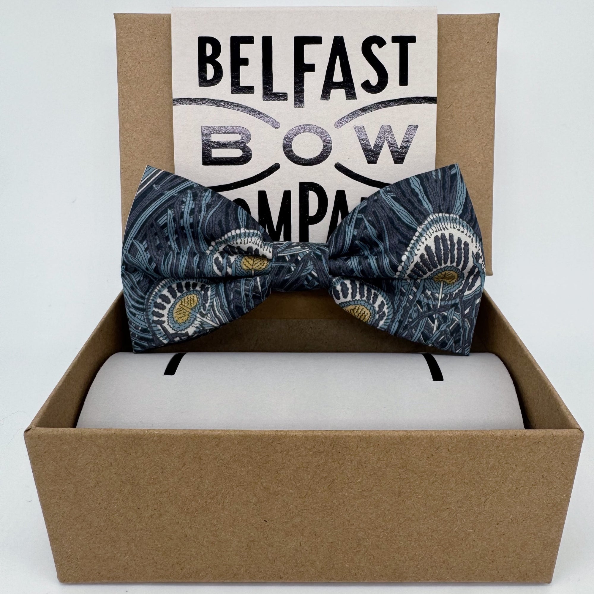 Liberty of London Bow Tie in Navy Peacock Feathers