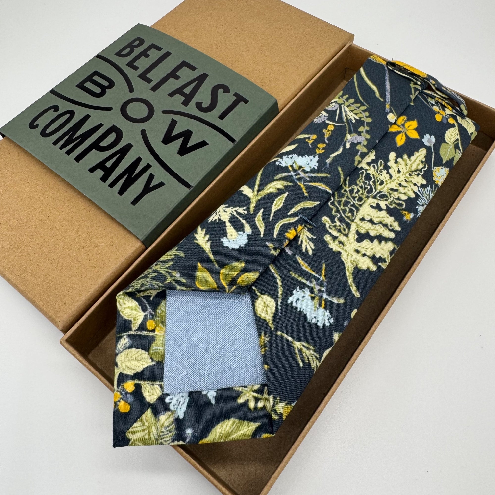Boho Blooms Tie in Navy Wildflowers