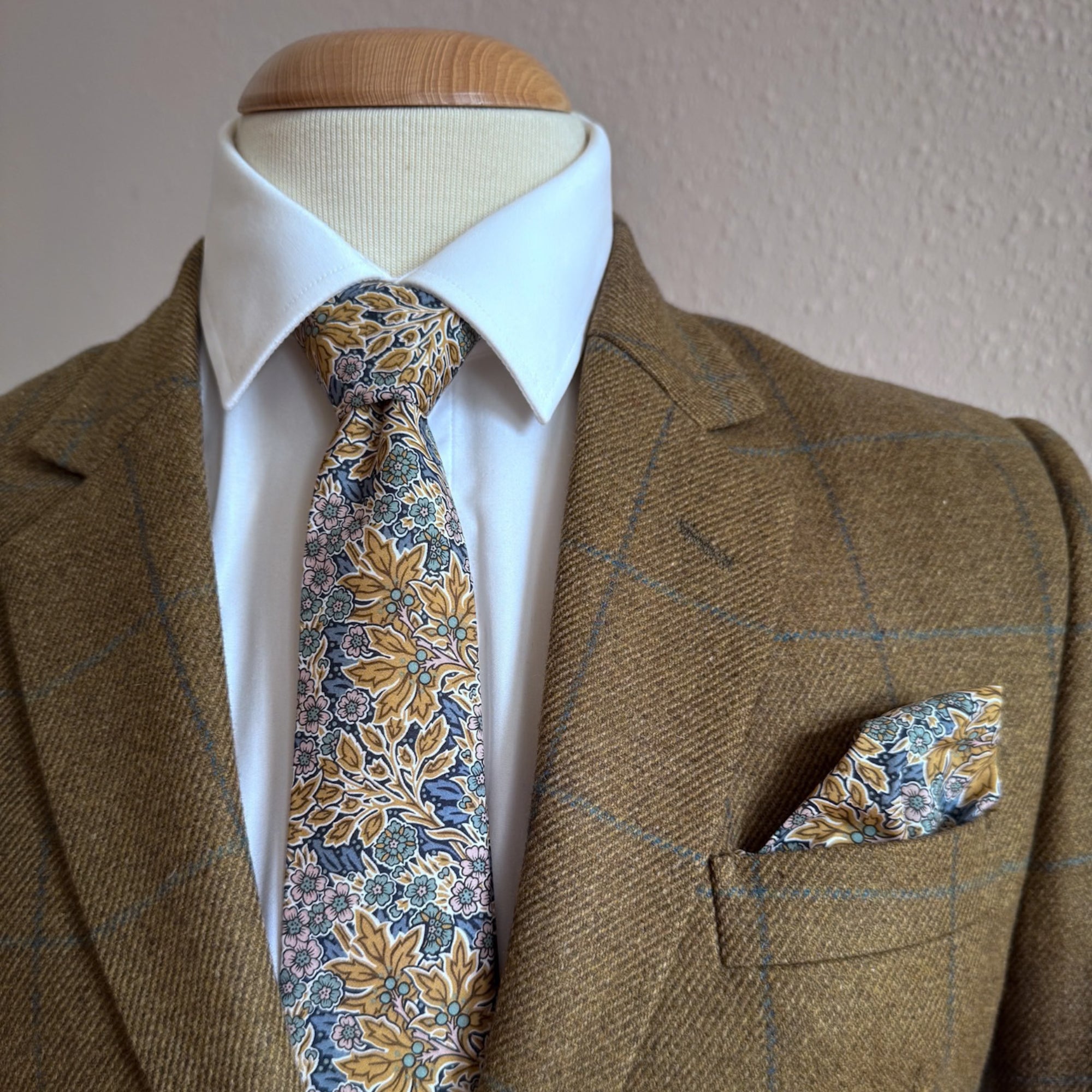 Liberty of London Tie in Yellow & Blue Floral Motif