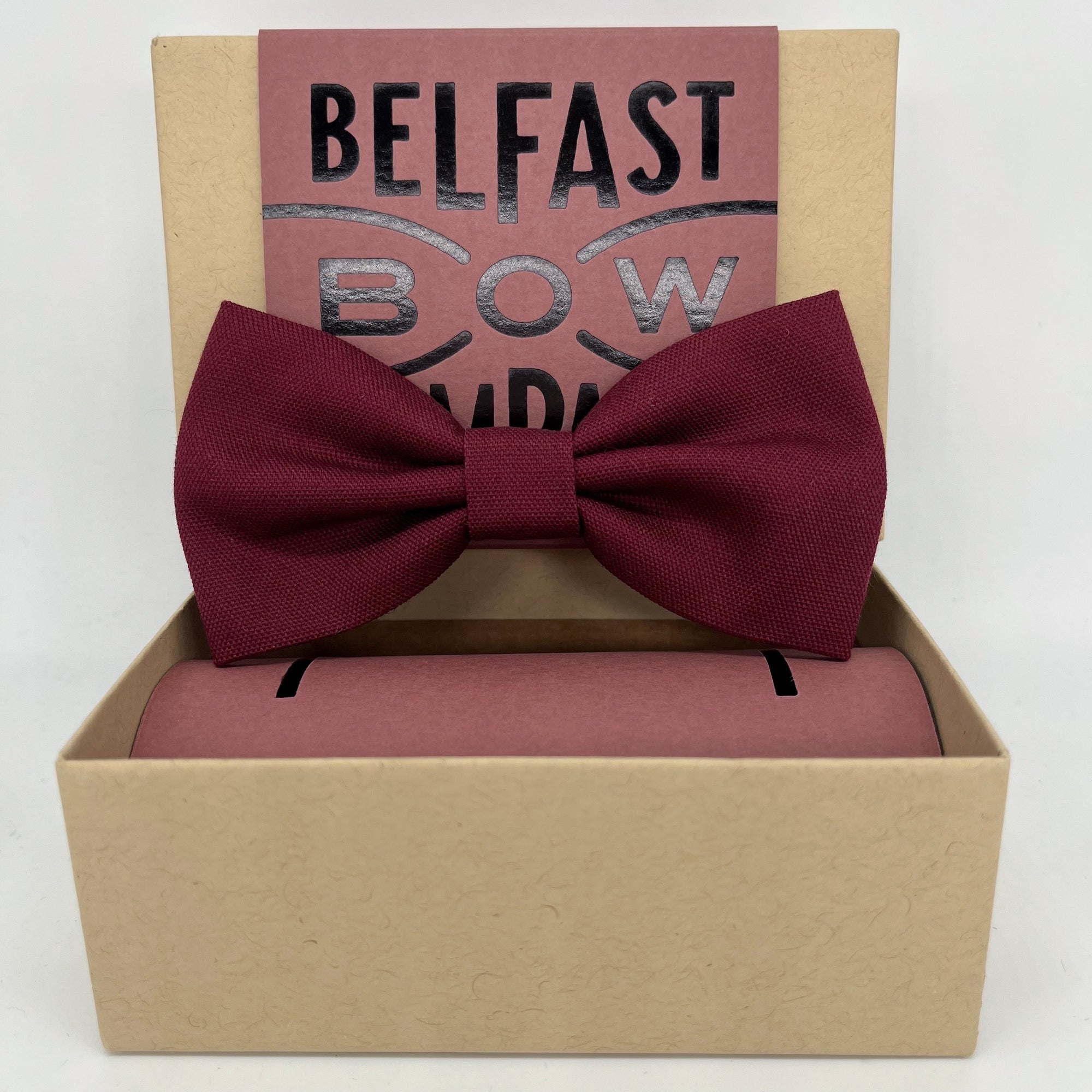 Pure Cotton Bow Tie in Burgundy