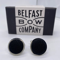 Black Cufflinks in Irish linen by the belfast bow company