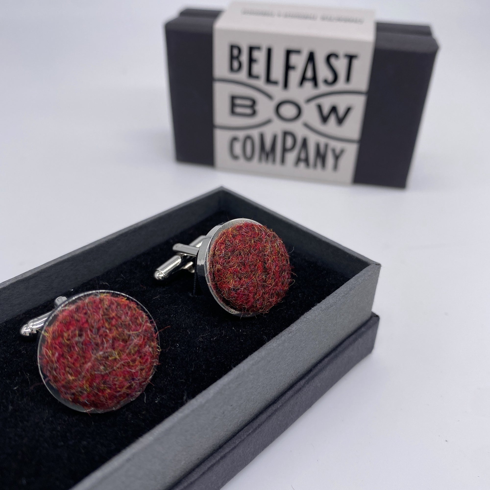 Tweed Cufflinks in Paprika
