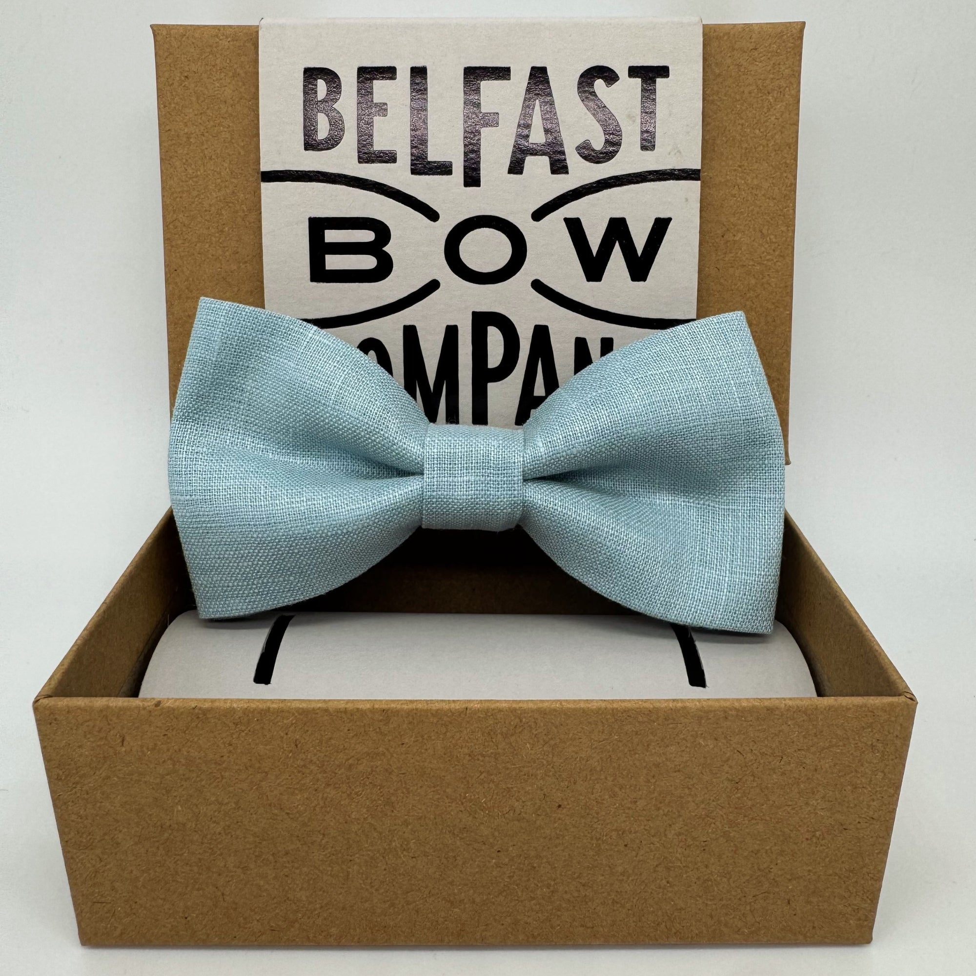 Duck Egg Blue Bow Tie in Irish Linen