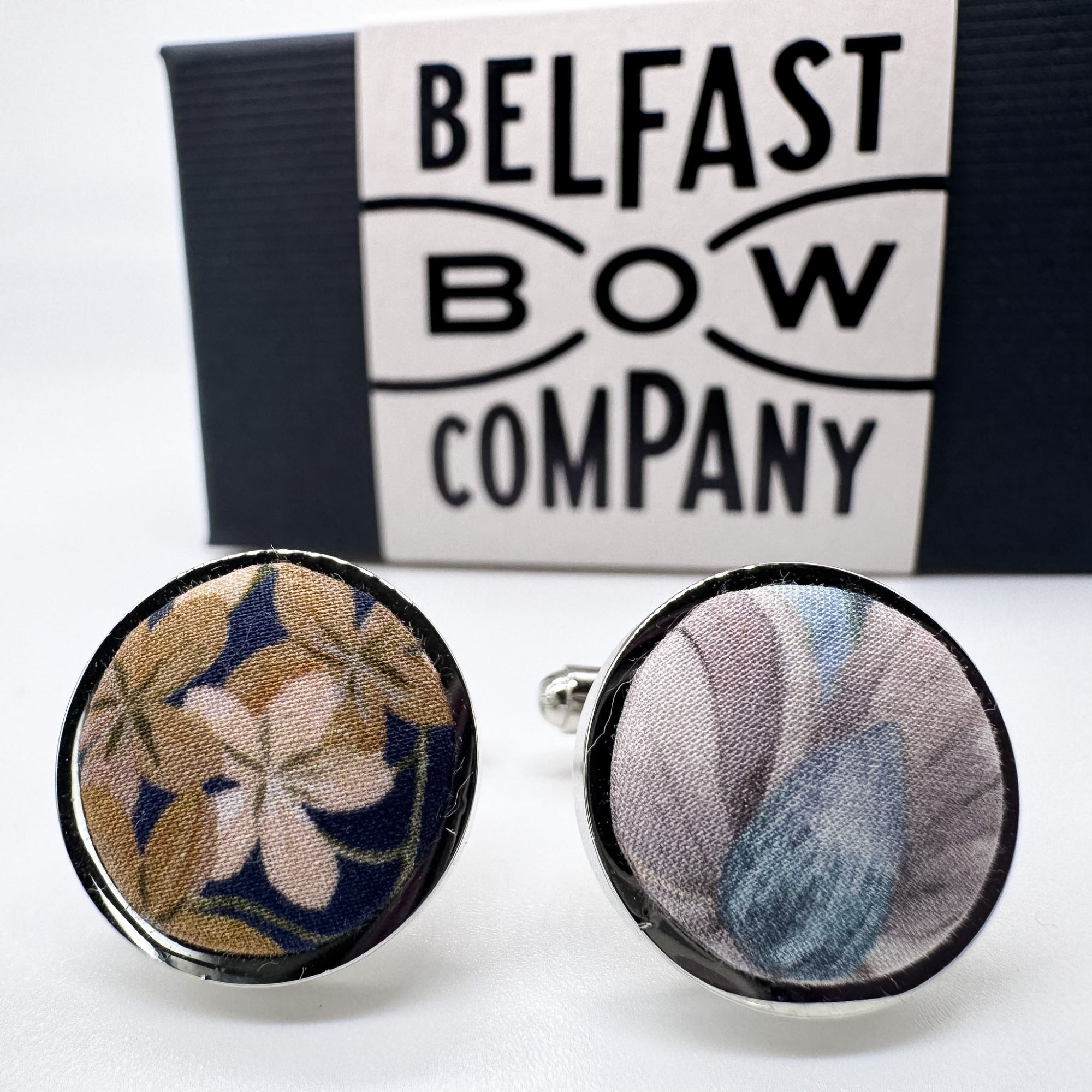 Liberty of London Cufflinks in Navy Trailing Flowers