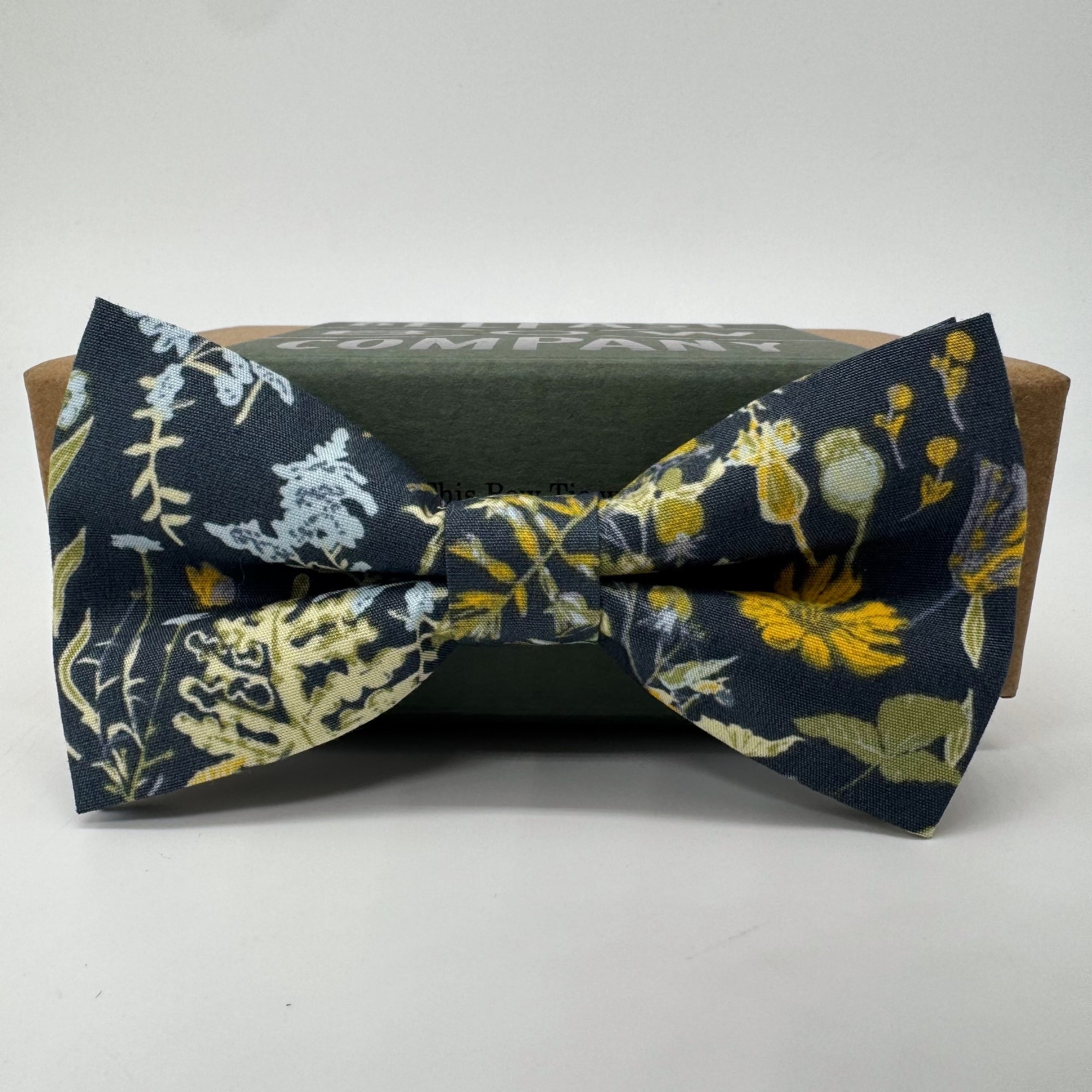 Boho Bloom Bow Tie in Navy Wildflowers