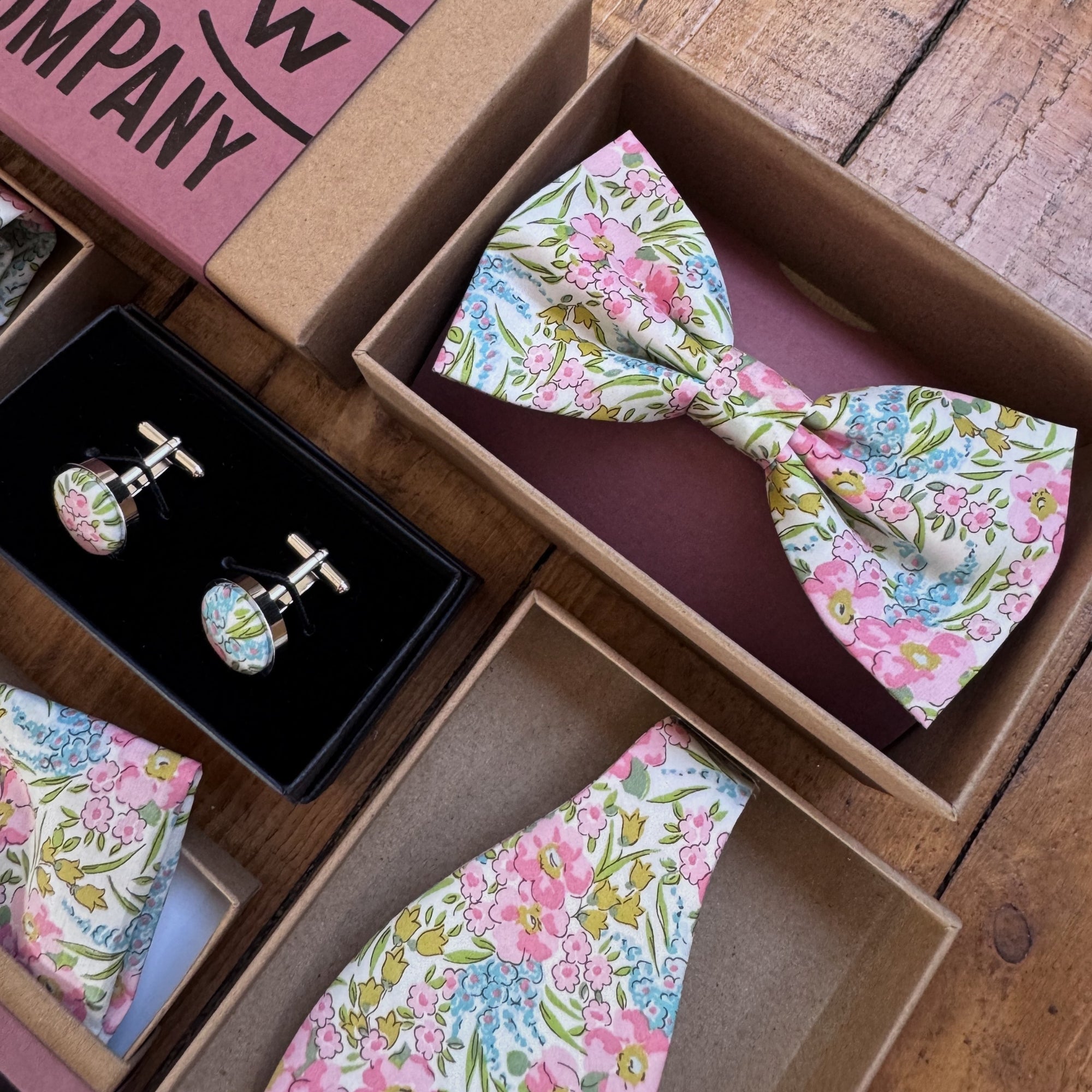 Liberty of London Bow Tie in Pink & Blue Floral Blossom