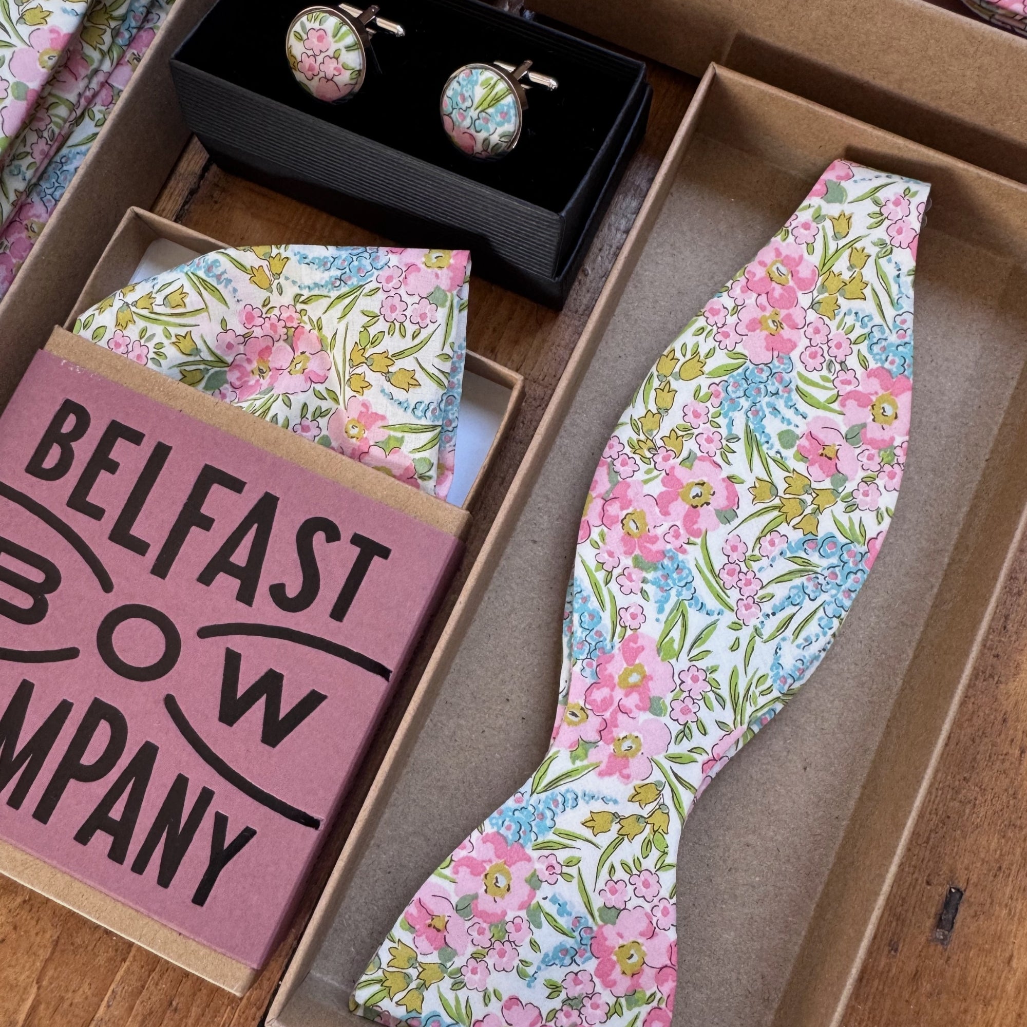 Liberty of London Bow Tie in Pink & Blue Floral Blossom