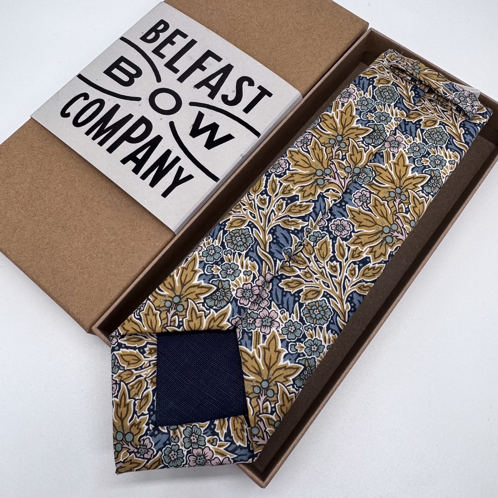 Liberty of London Tie in Yellow & Blue Floral Motif