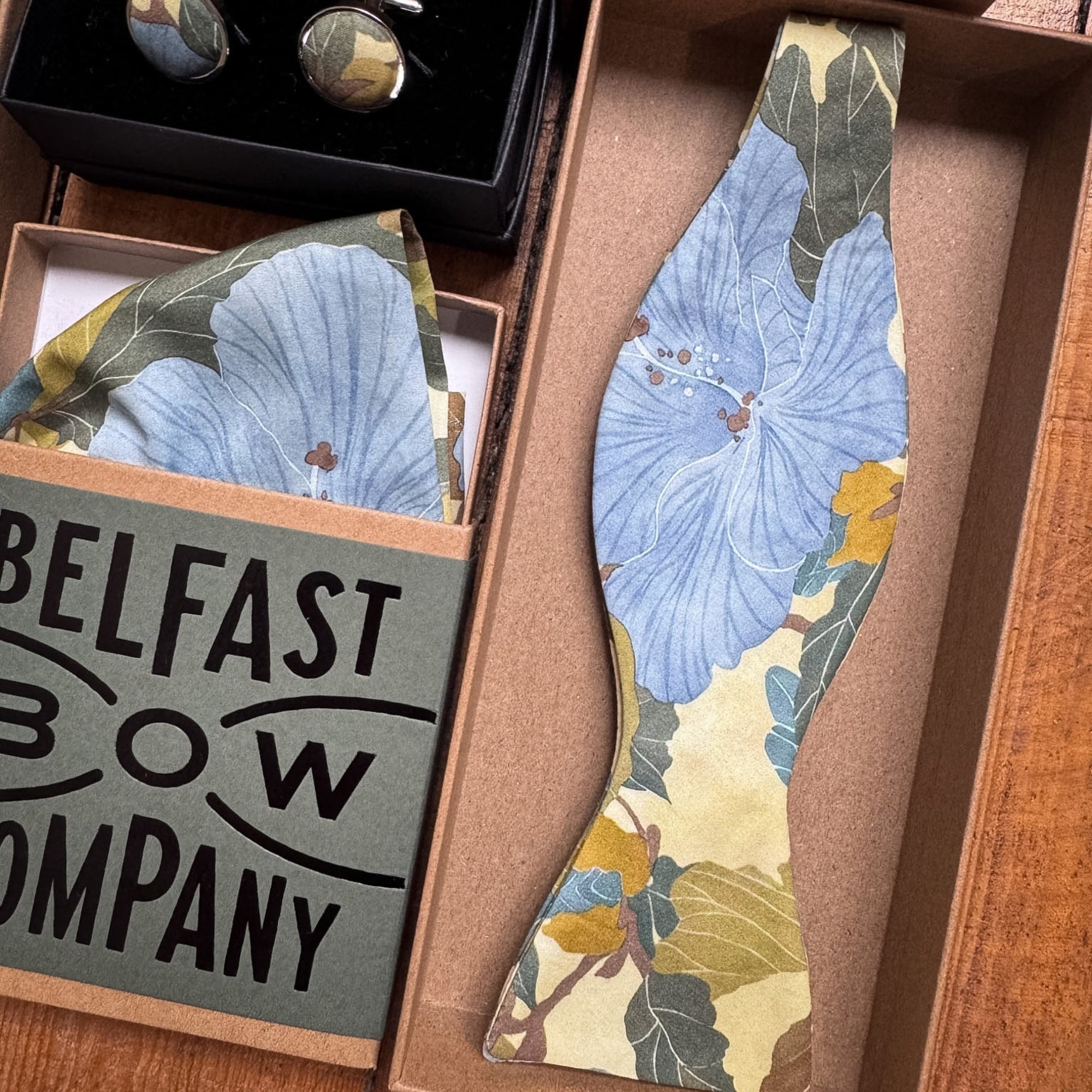 Liberty of London Bow Tie in Powder Blue & Eucalyptus Floral