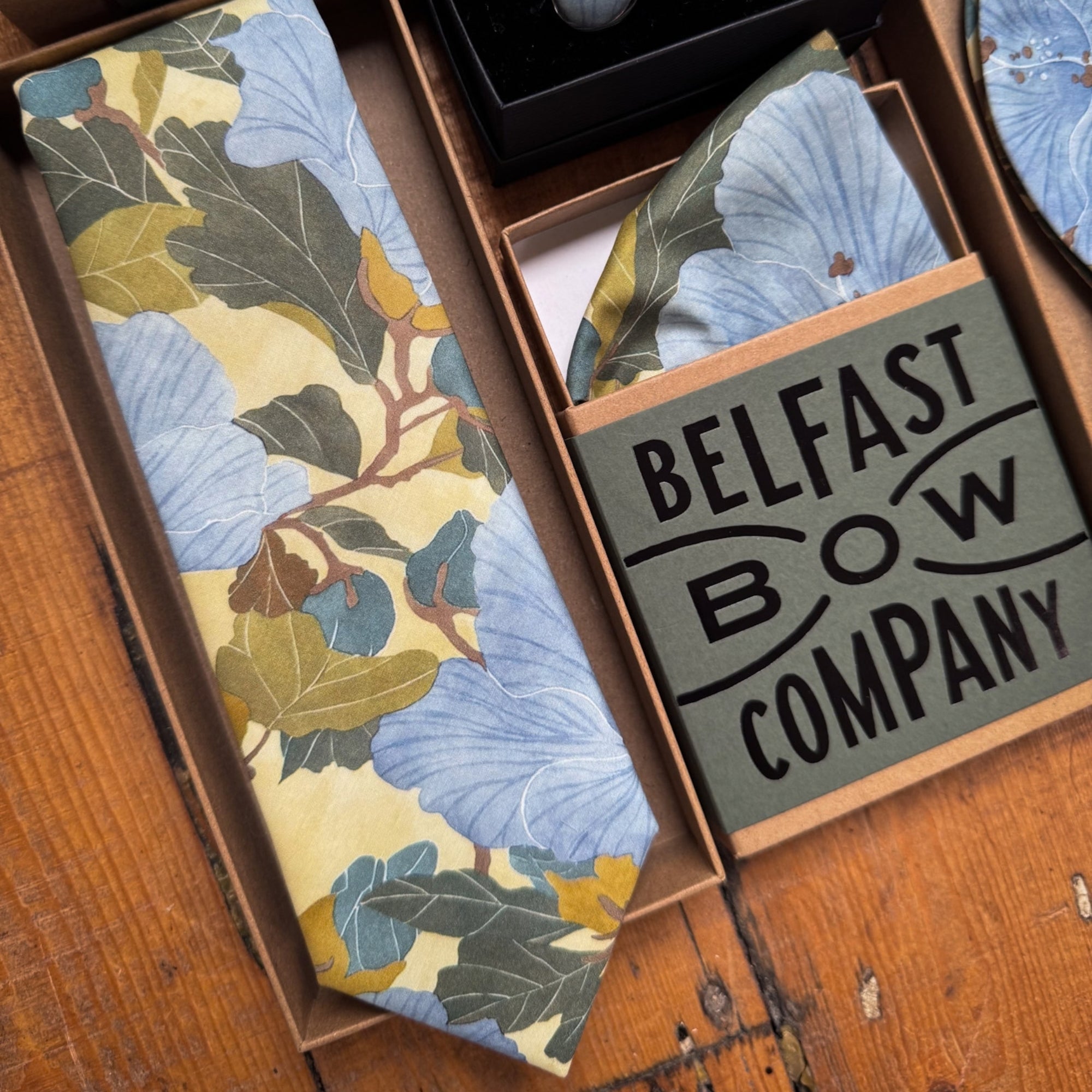 Liberty of London Tie in Powder Blue & Eucalyptus Floral