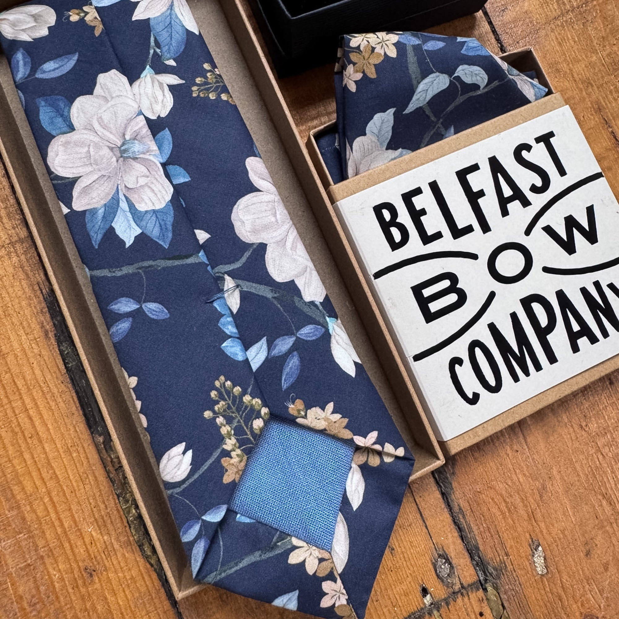Liberty of London Tie in Navy Trailing Flowers
