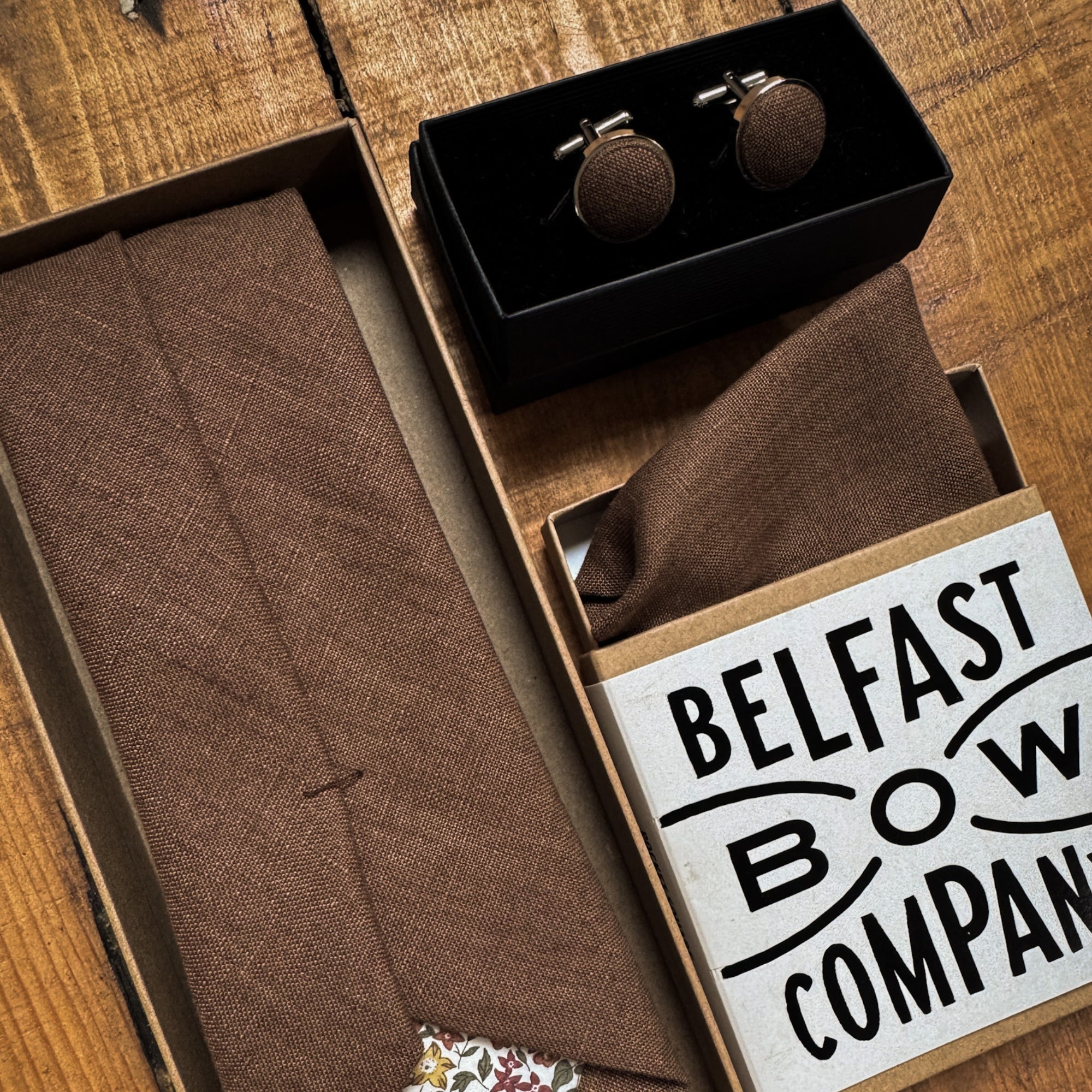 Chocolate Brown Pocket Square in Irish Linen