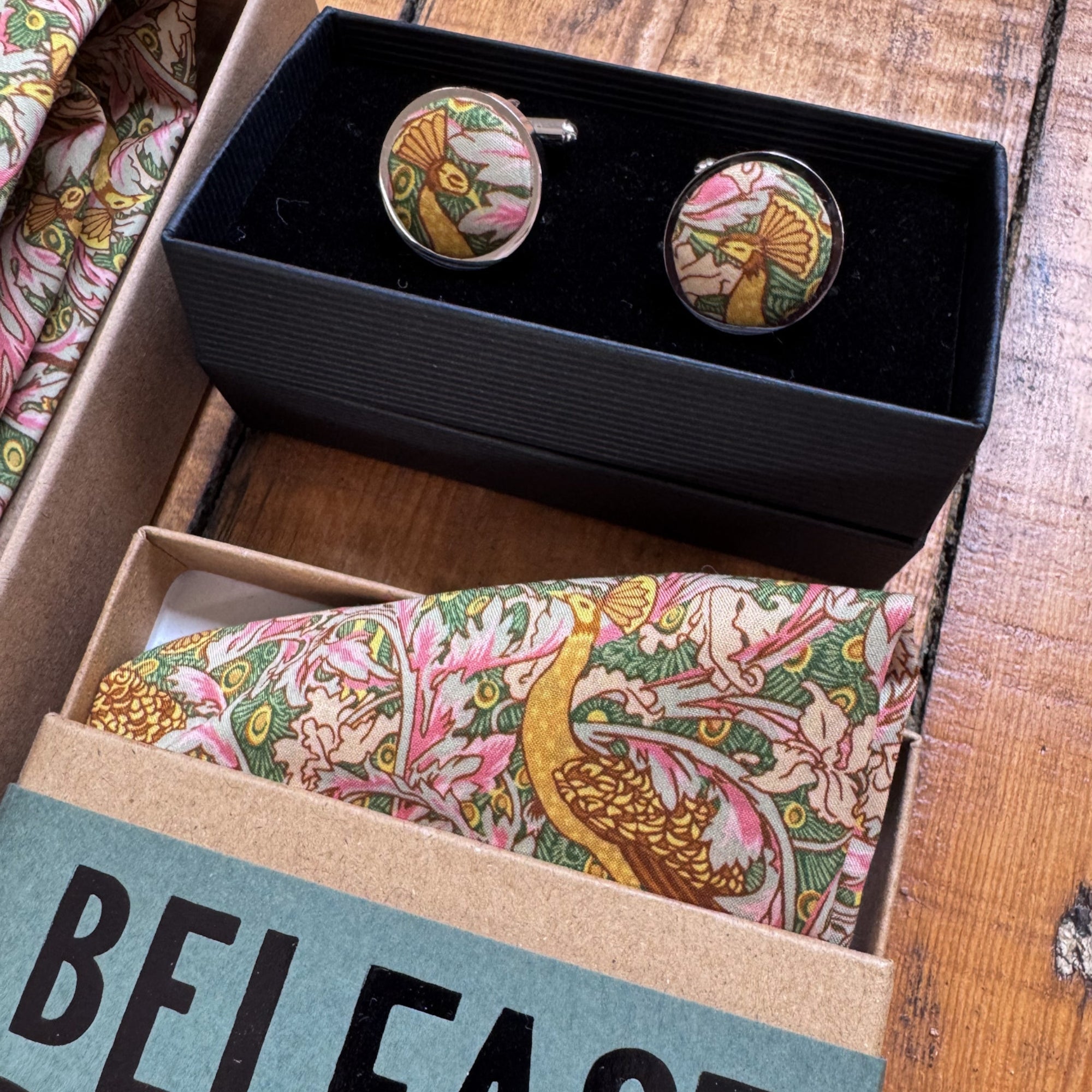 Liberty of London Pocket Square in Vintage Peacock Garden