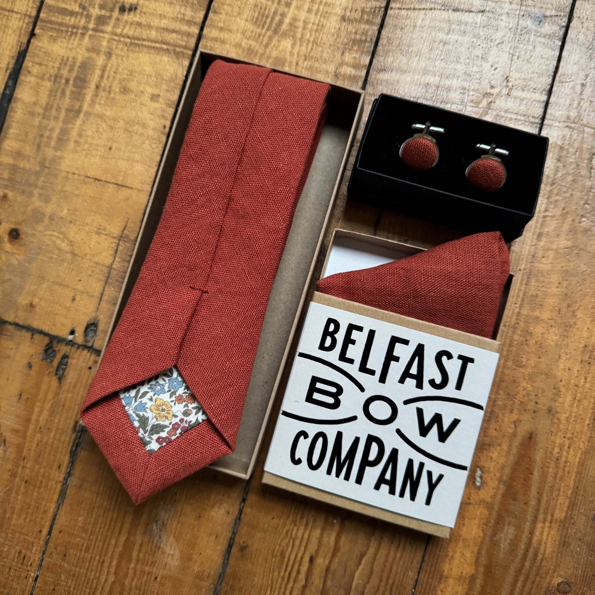 Rust Pocket Square in Irish Linen