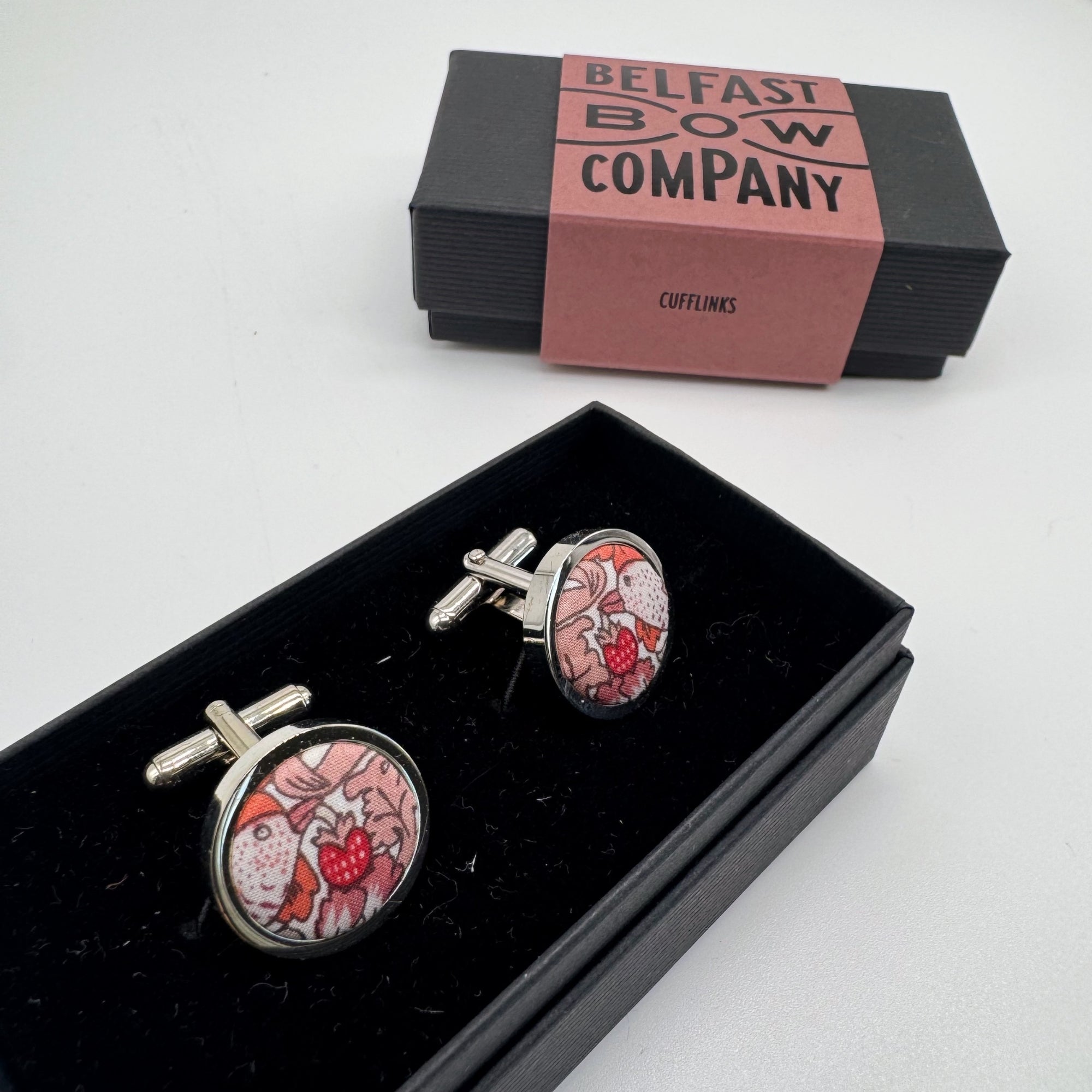 Liberty of London Cufflinks in Sienna Red Bird Motif
